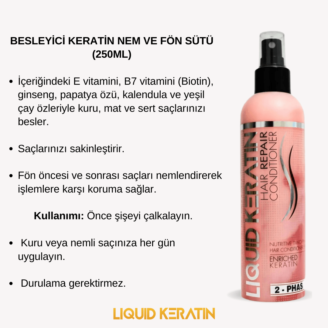 Keratin Fön ve Nem Sütü Çilekli (250 ML)