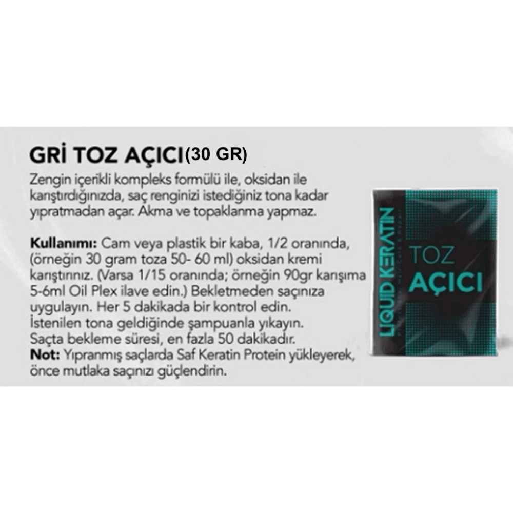 Saç Rengi & Saç Boyası Açıcı (%100 Korumalı) Set (Gri Toz +Oksidan Krem) Oryal İle Yakmadan Yıpratmadan Saç Rengi Açma