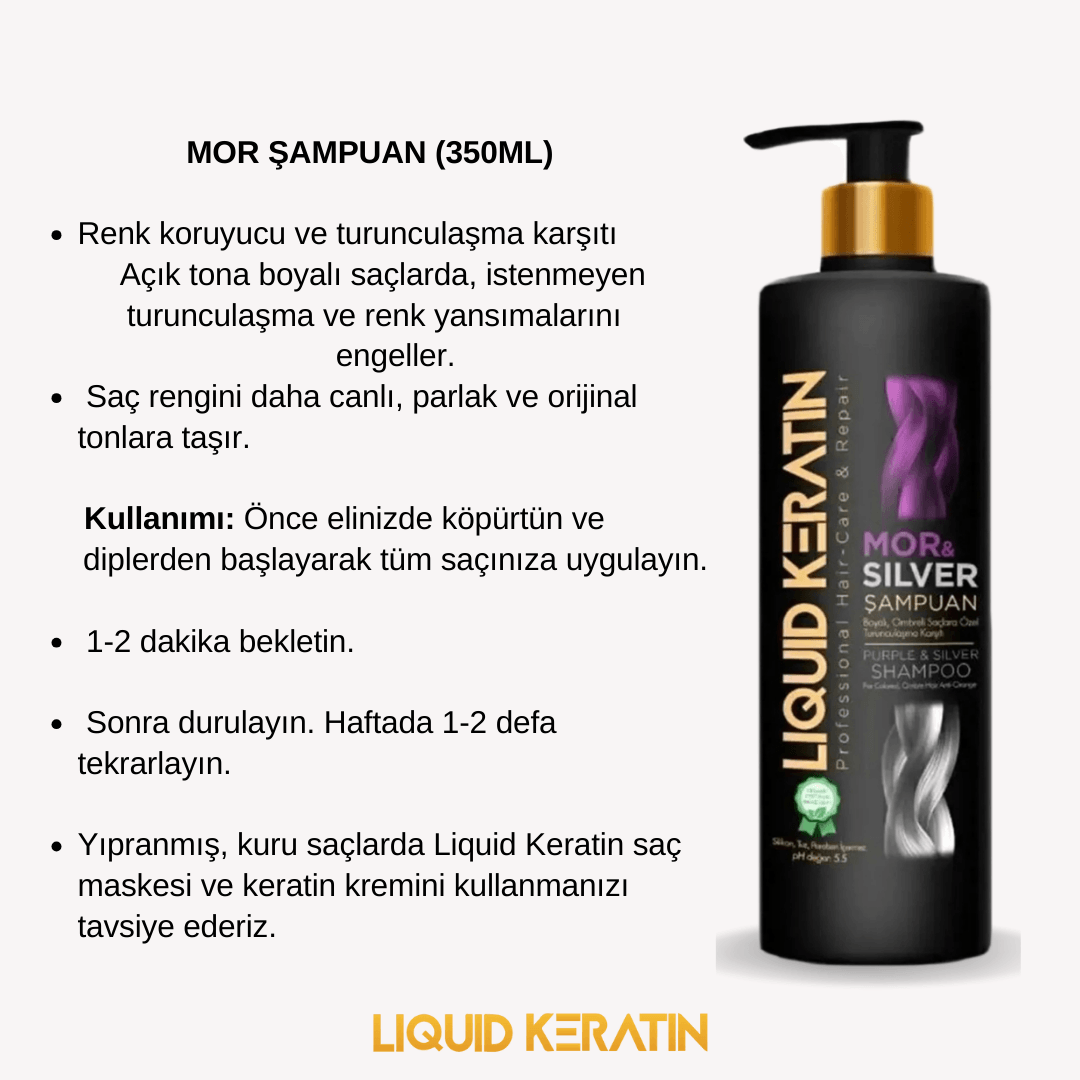 Keratinli Mor & Silver Saç Bakım Şampuanı 350 ML