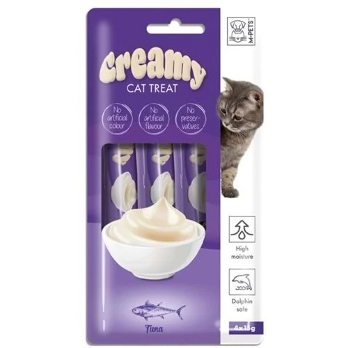 M-Pets Creamy Ton Balıklı Kedi Ödülü 4 x 15gr