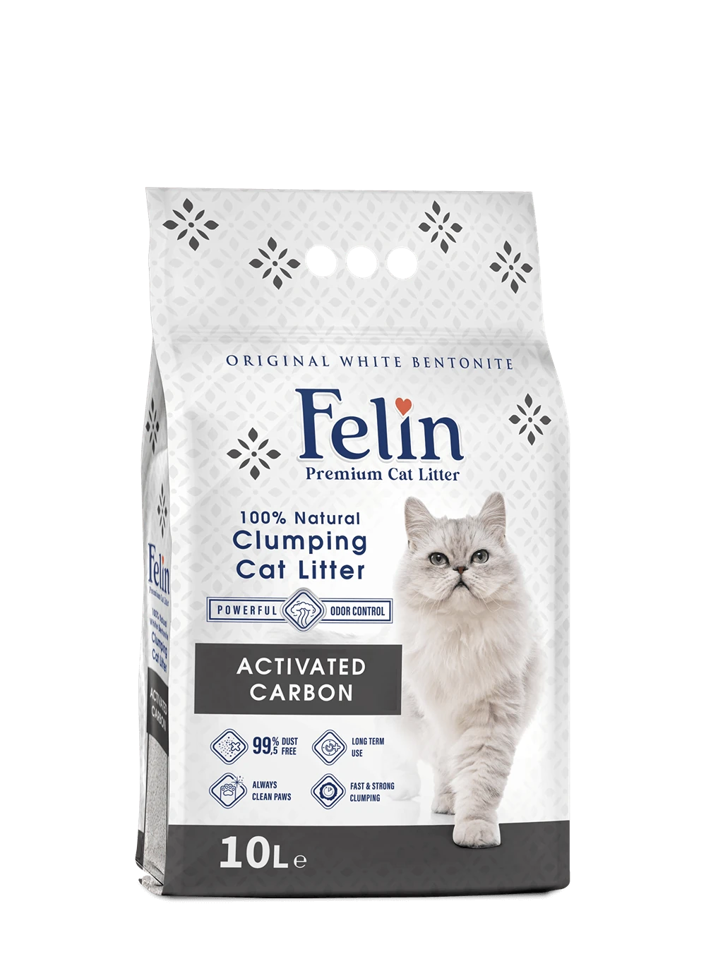 Felin Aktif Karbonlu Topaklanan Kedi Kumu 10L