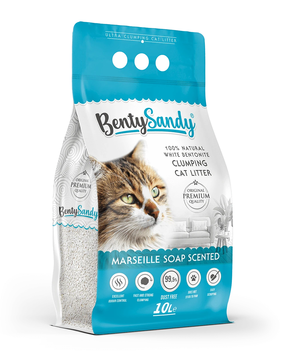 BentySandy Marsilya Sabunlu Topaklanan Kedi Kumu 10L