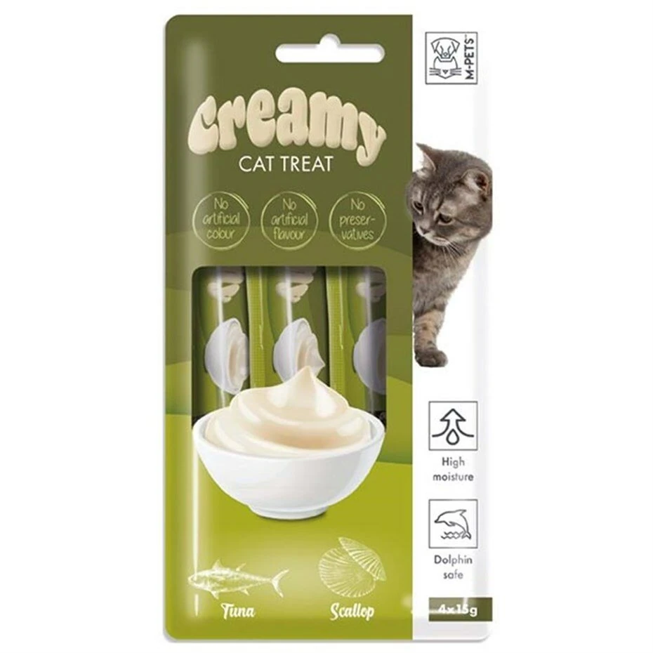 M-Pets Creamy Ton Balıklı Taraklı Kedi Ödülü 4 x 15gr