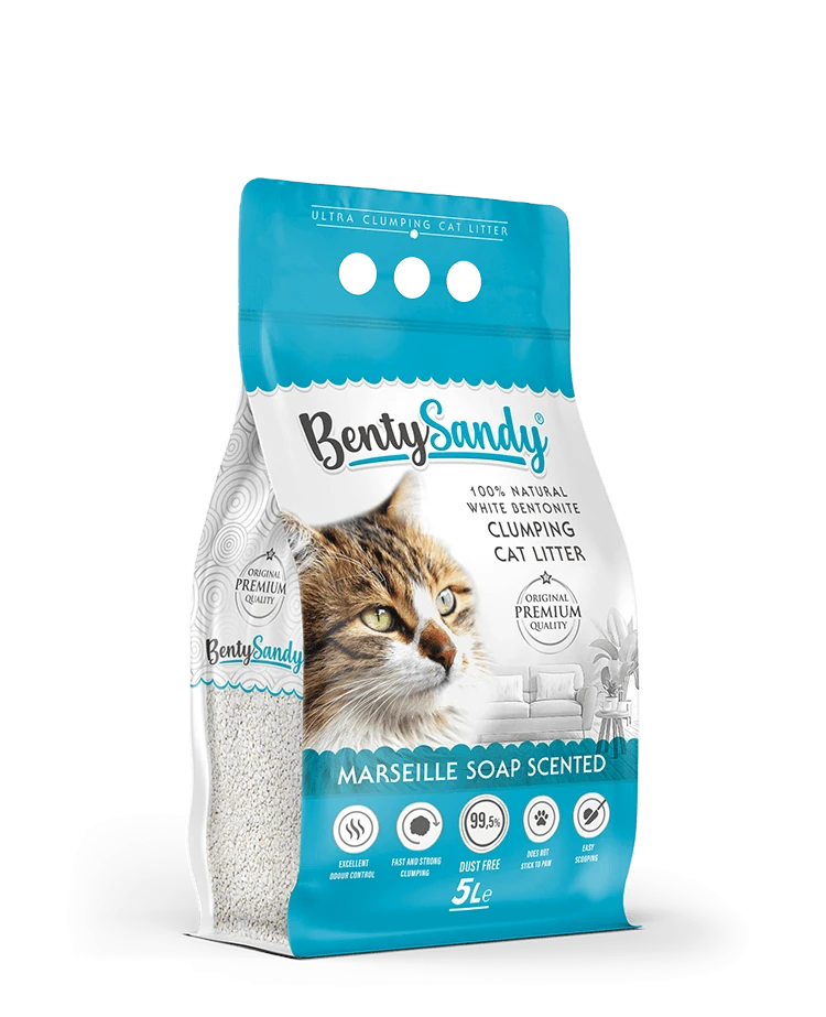 BentySandy Marsilya Sabunlu Topaklanan Kedi Kumu 5L