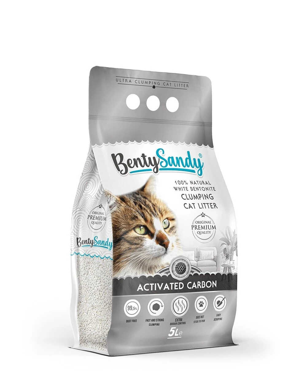BentySandy Aktif Karbon Topaklanan Kedi Kumu 5L