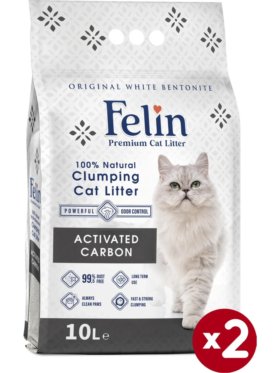 Felin Aktif Karbonlu Topaklanan Kedi Kumu 10L