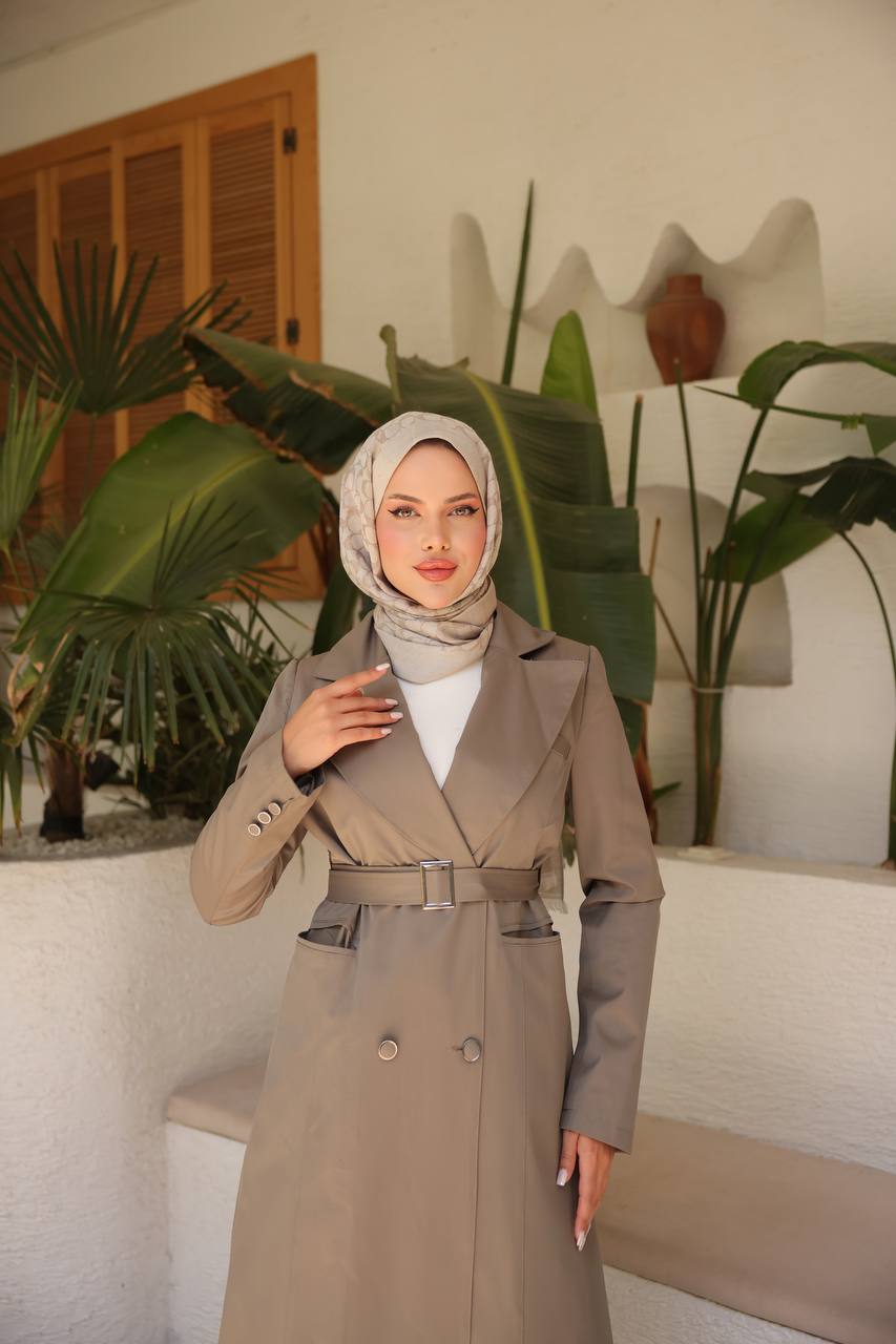 Kahverengi Trenç Astarlı Ferace