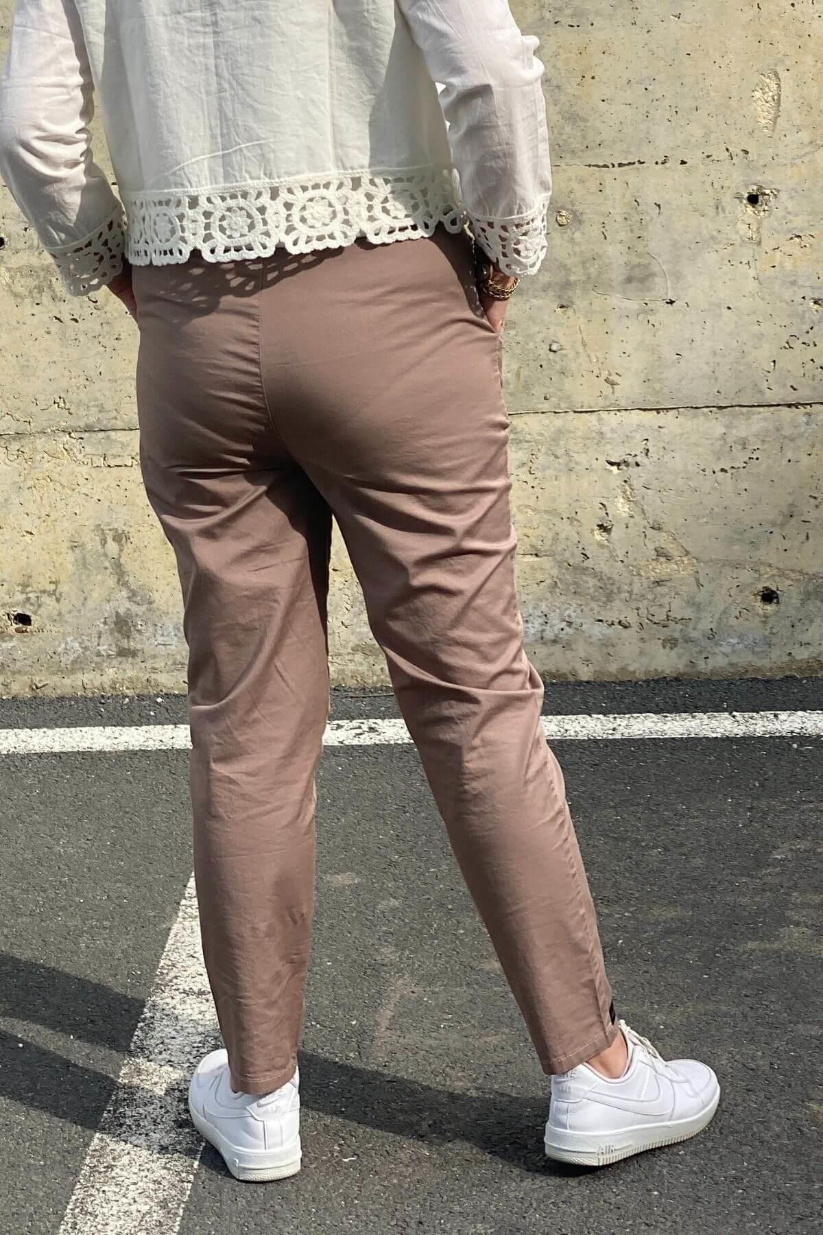 Kadın Spor Vizon Kumaş Pantolon