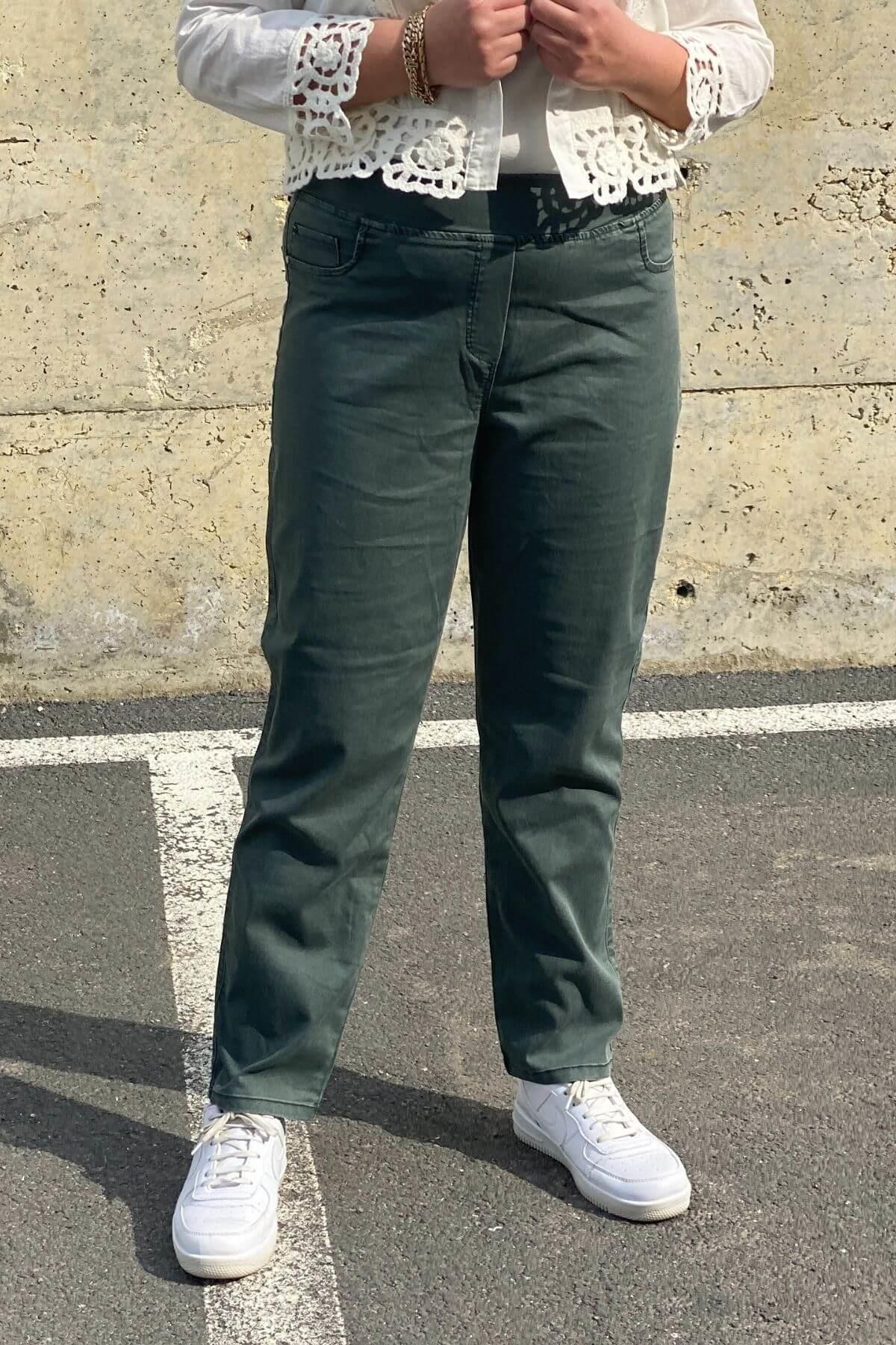 Kadın Yeşil Tensel Pamuklu Pantolon
