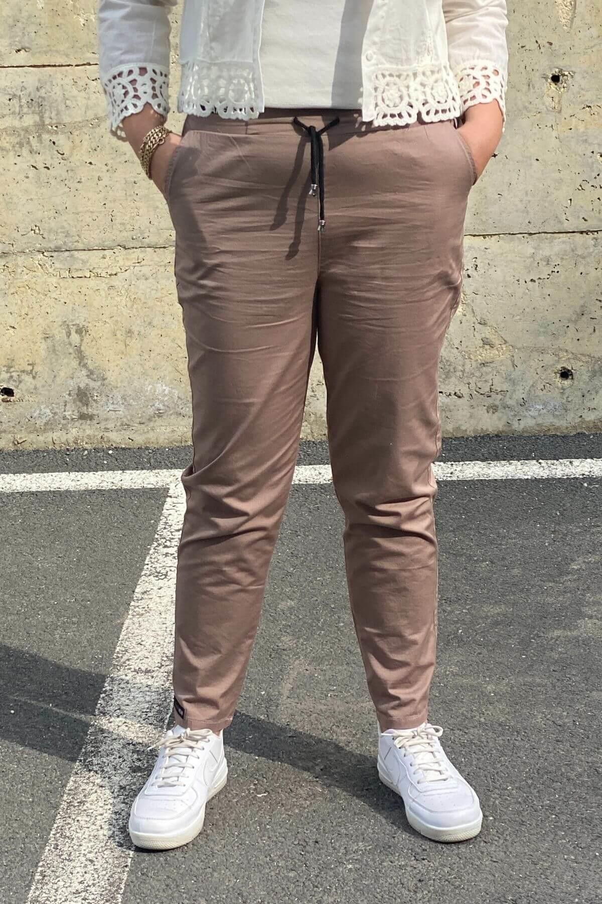 Kadın Spor Vizon Kumaş Pantolon