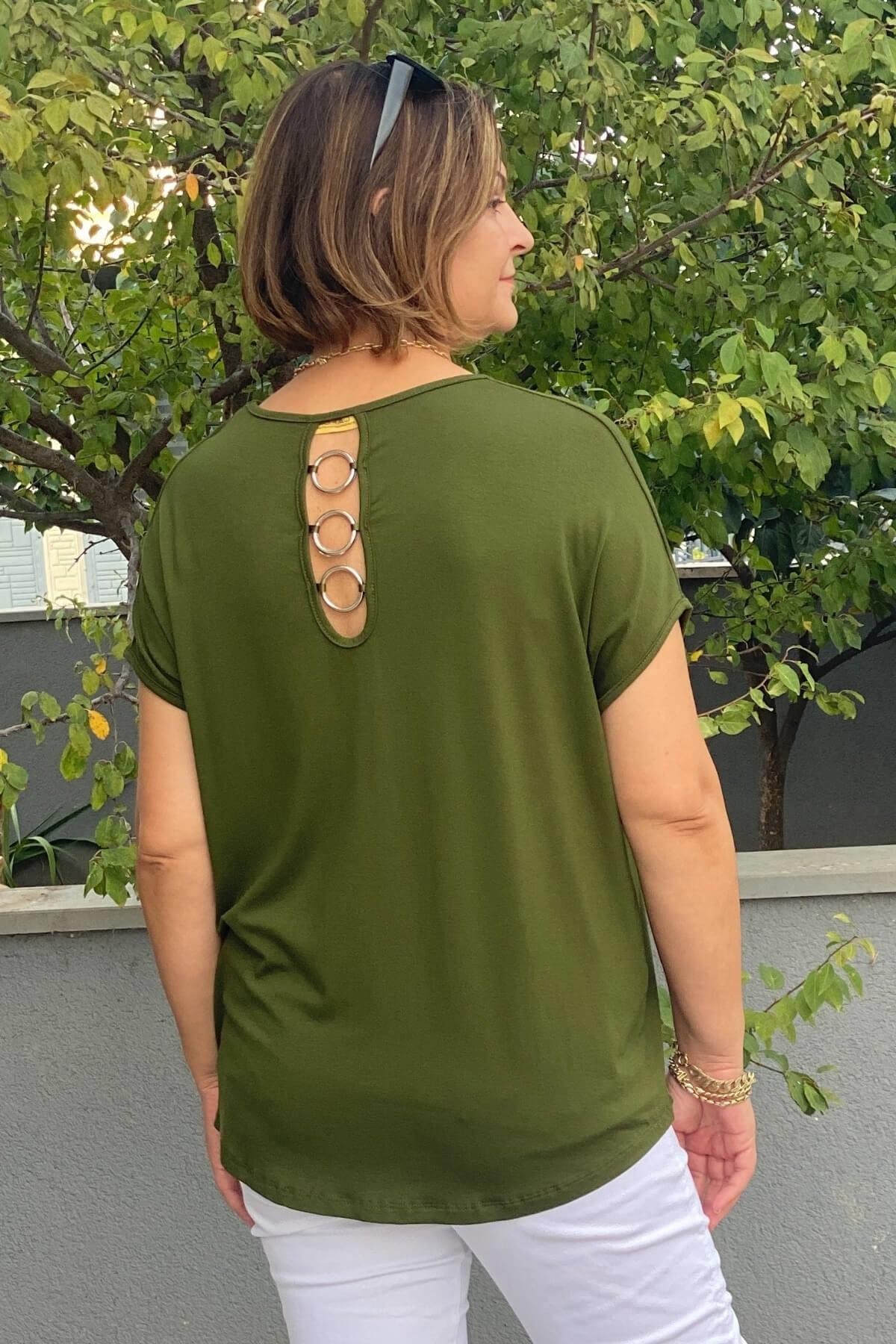 Büyük Beden Yeşil Minnoş Bluz