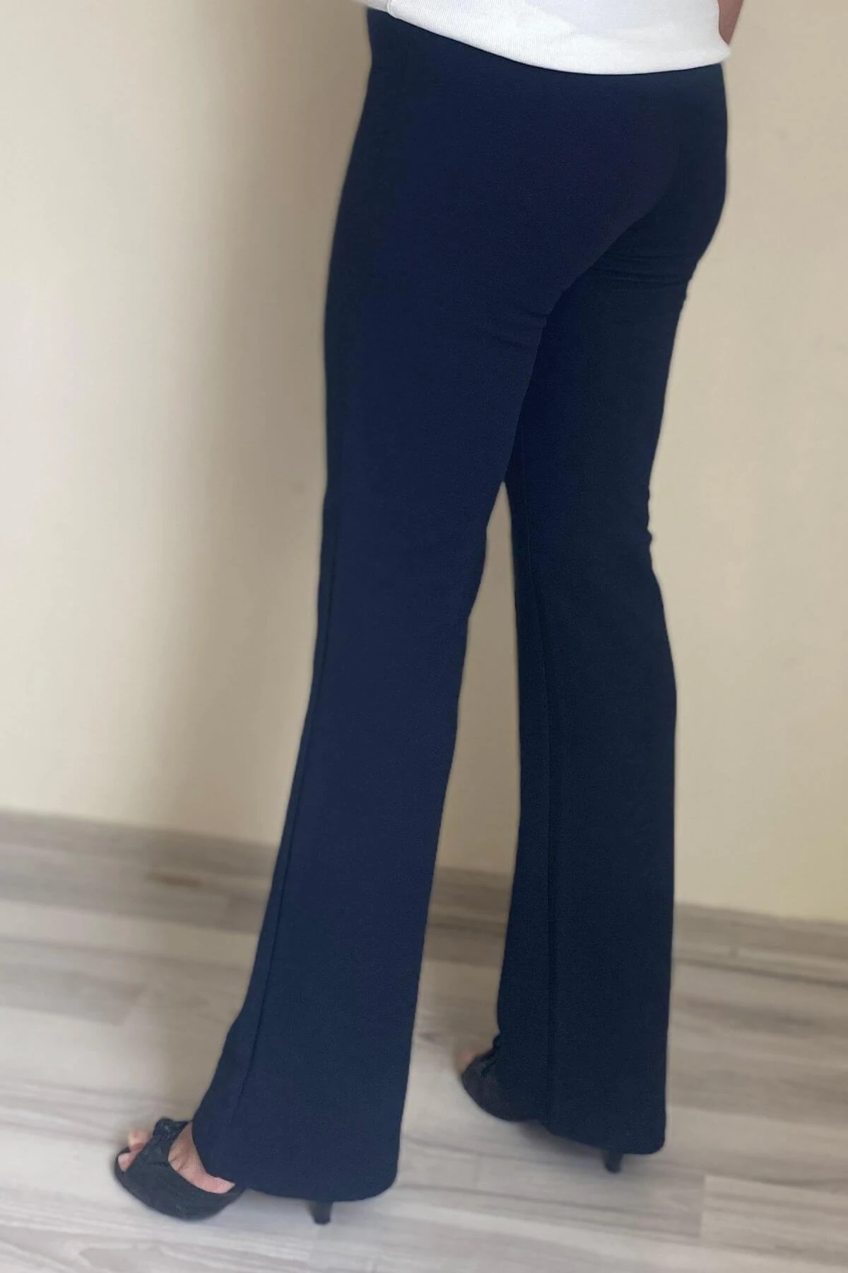Kadın Lacivert Krep Palazzo Pantolon