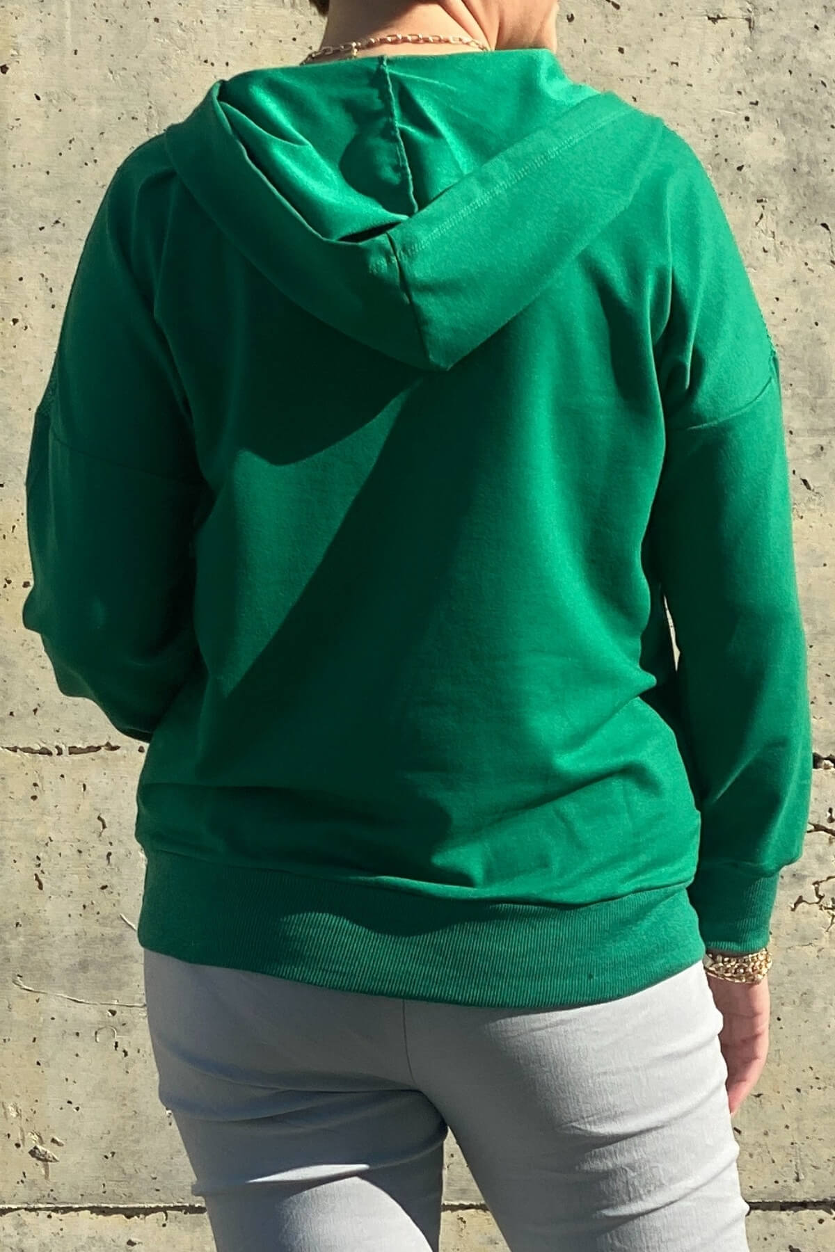 Kadın Yeşil File Detaylı Bluz