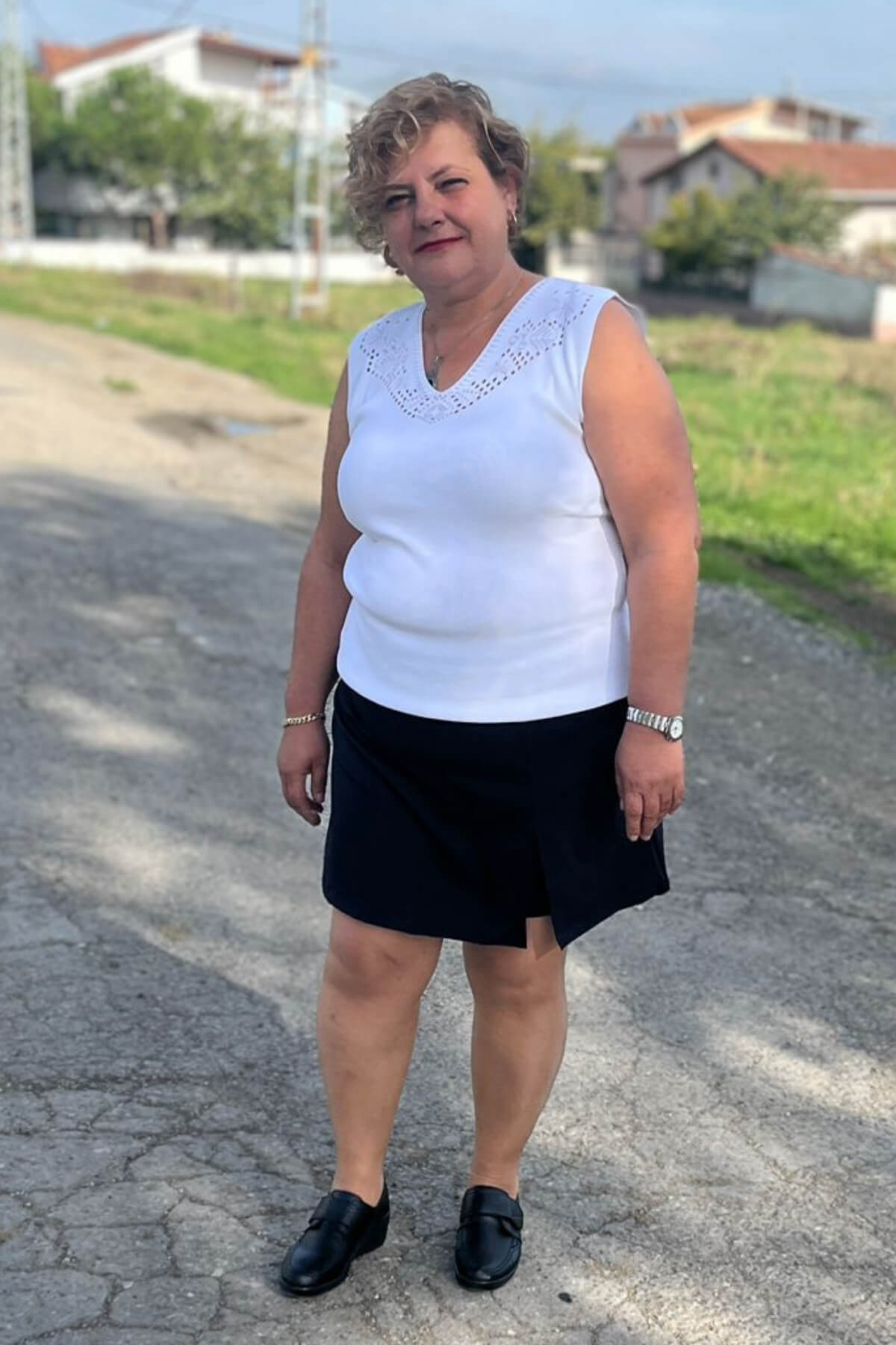 Büyük Beden Siyah Yırtmaç Detaylı Şort Etek 