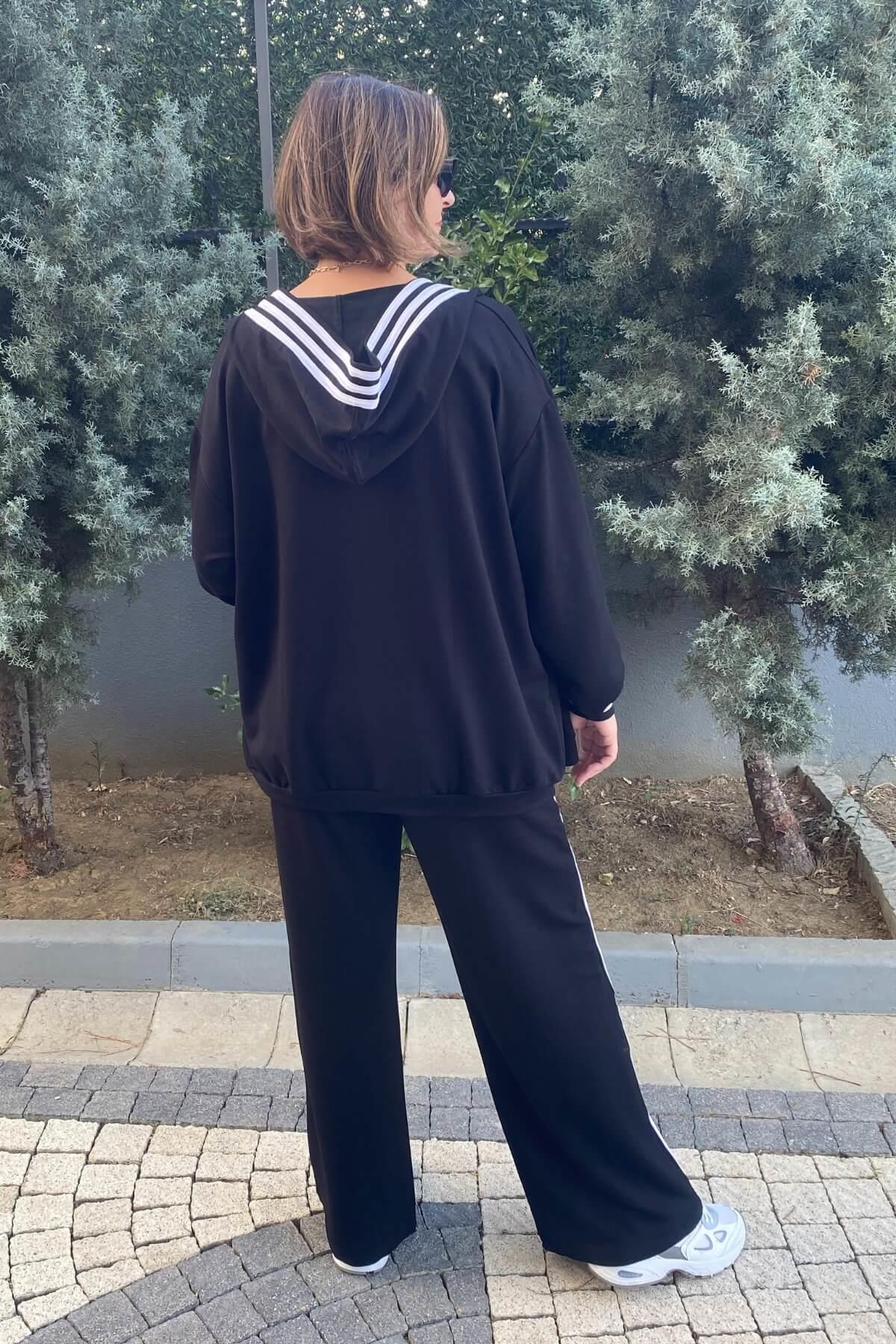 Büyük Beden Ribana Detaylı Salaş Eşortman Takım