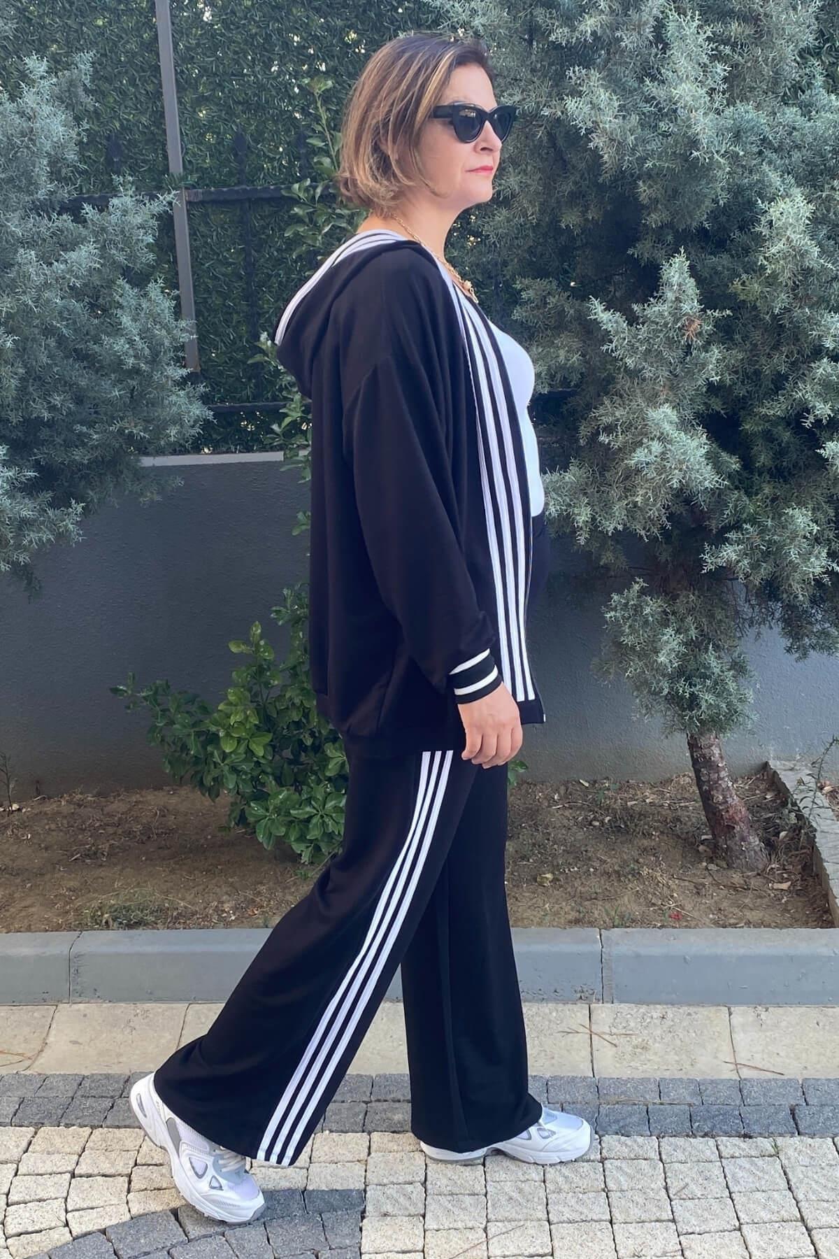 Büyük Beden Ribana Detaylı Salaş Eşortman Takım