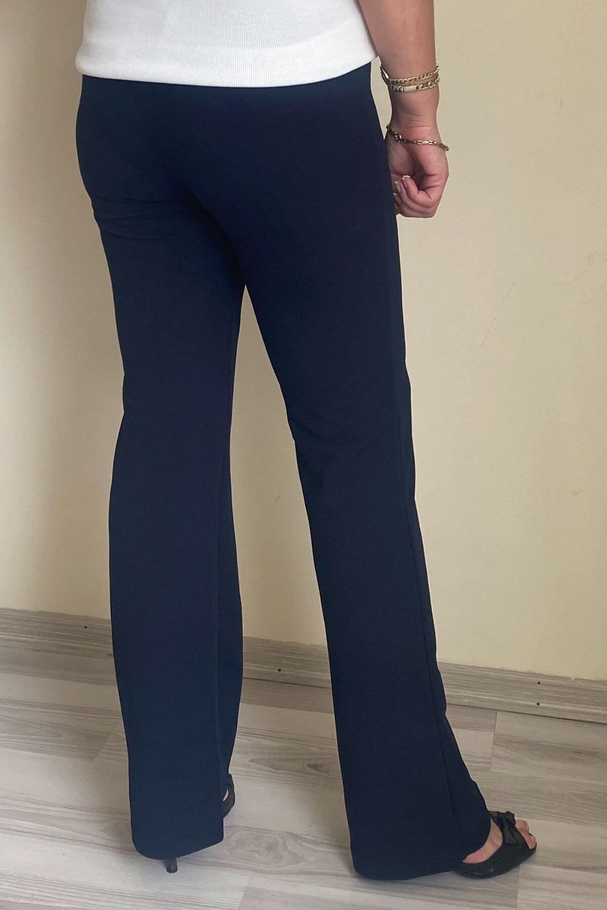 Kadın Lacivert Krep Palazzo Pantolon