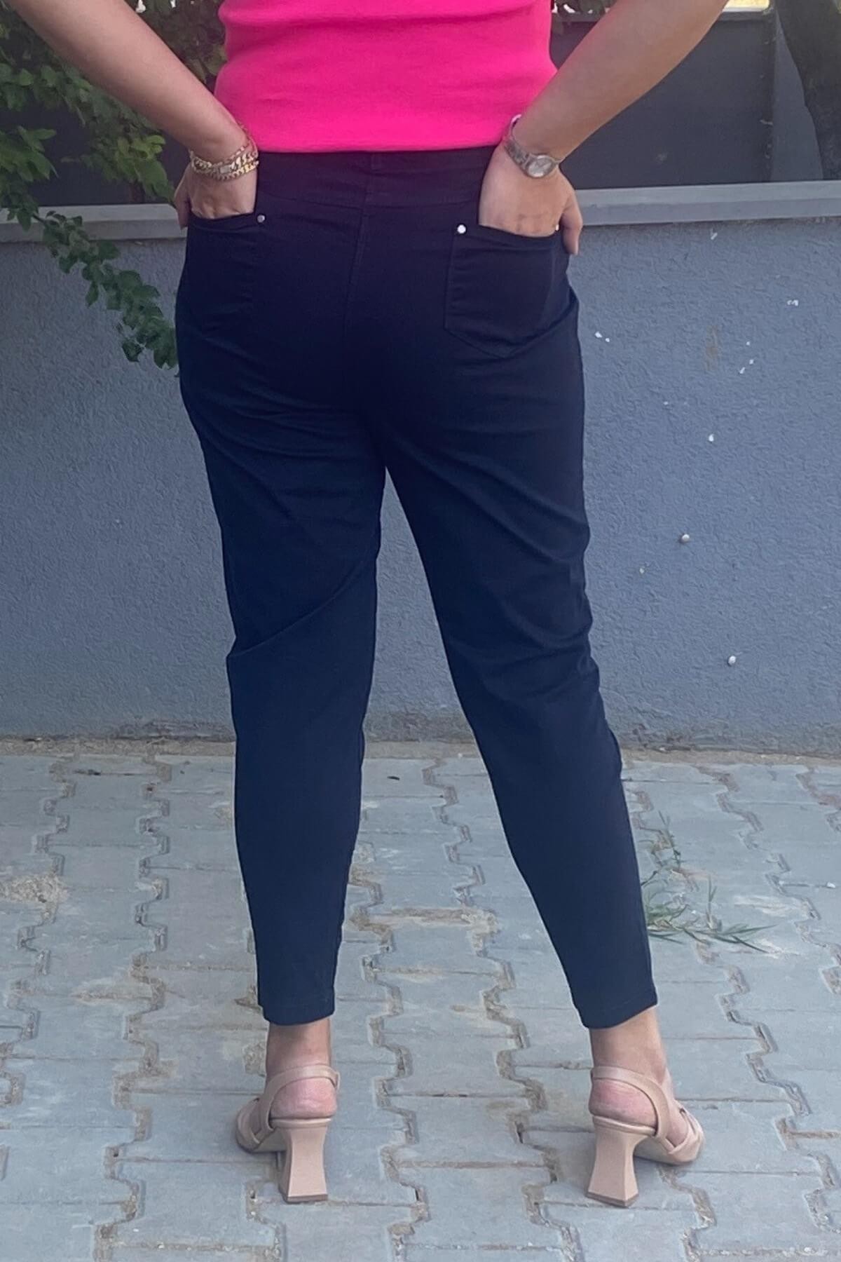 Kadın Lacivert  Boru Paça Pantolon
