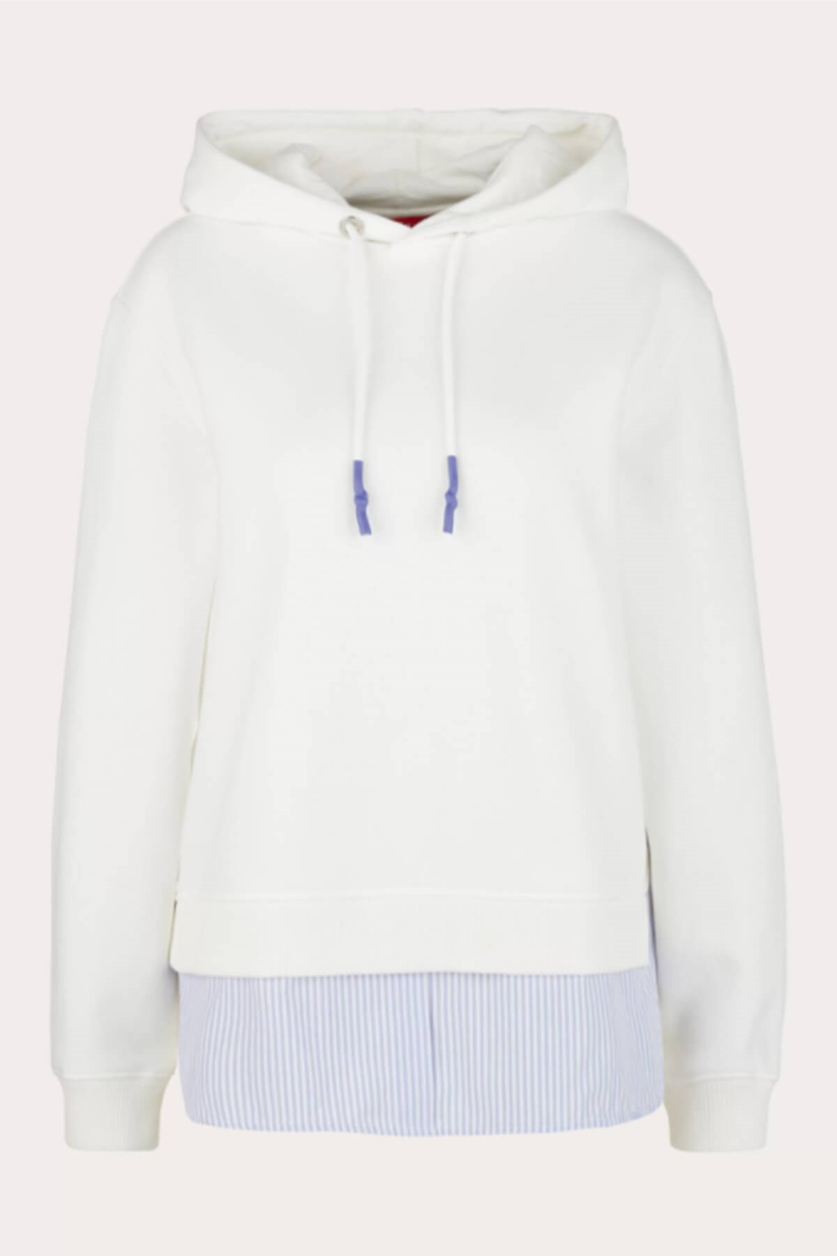 Kadın Beyaz Kapşonlu Sportif Sweatshirt