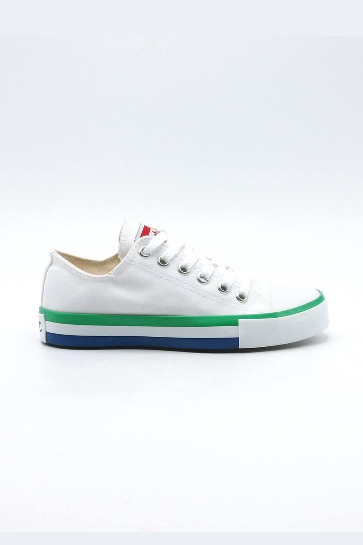 Kadın Beyaz Keten Günlük Spor Sneaker Spor Ayakkabı