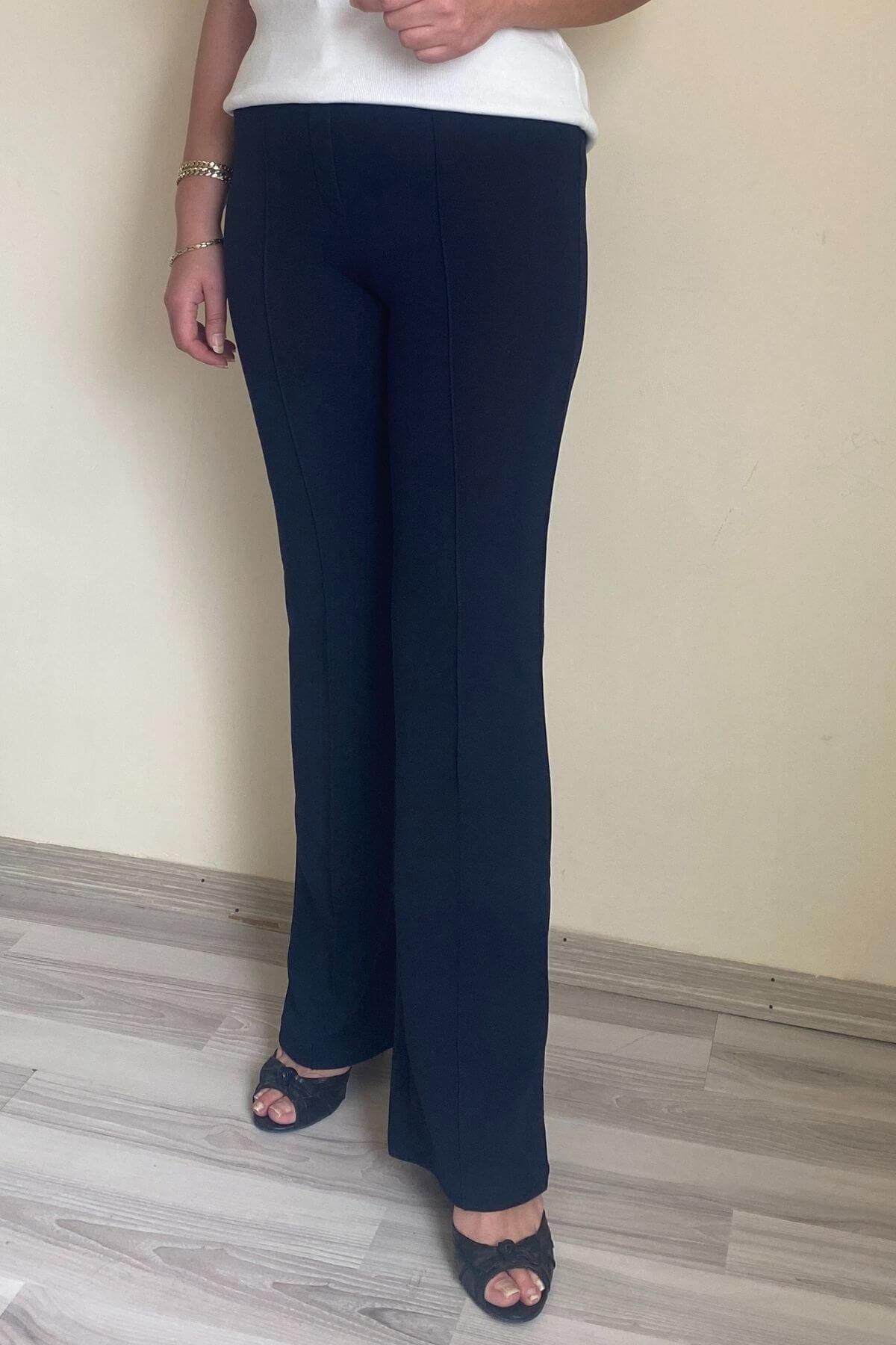 Kadın Lacivert Krep Palazzo Pantolon