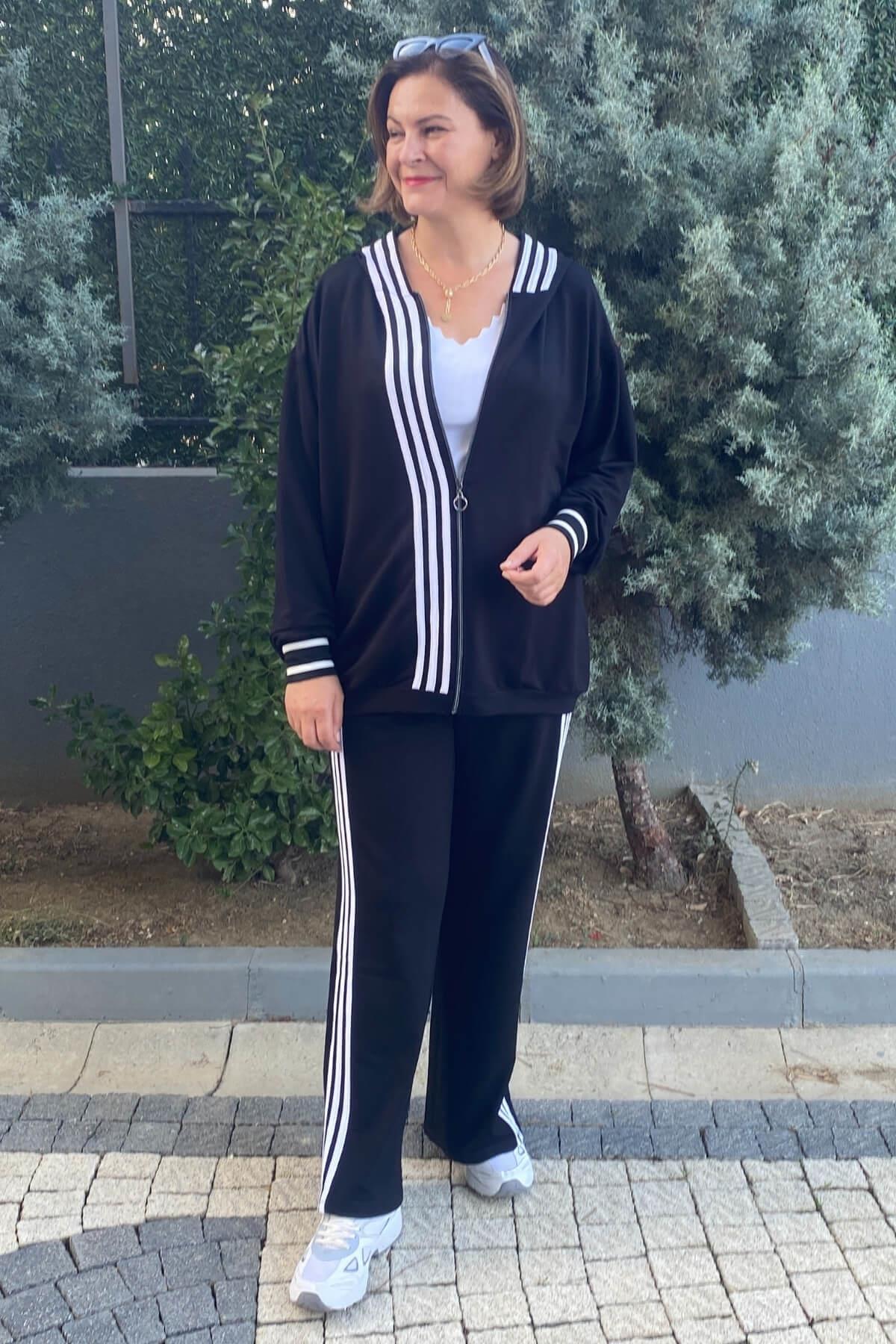 Büyük Beden Ribana Detaylı Salaş Eşortman Takım