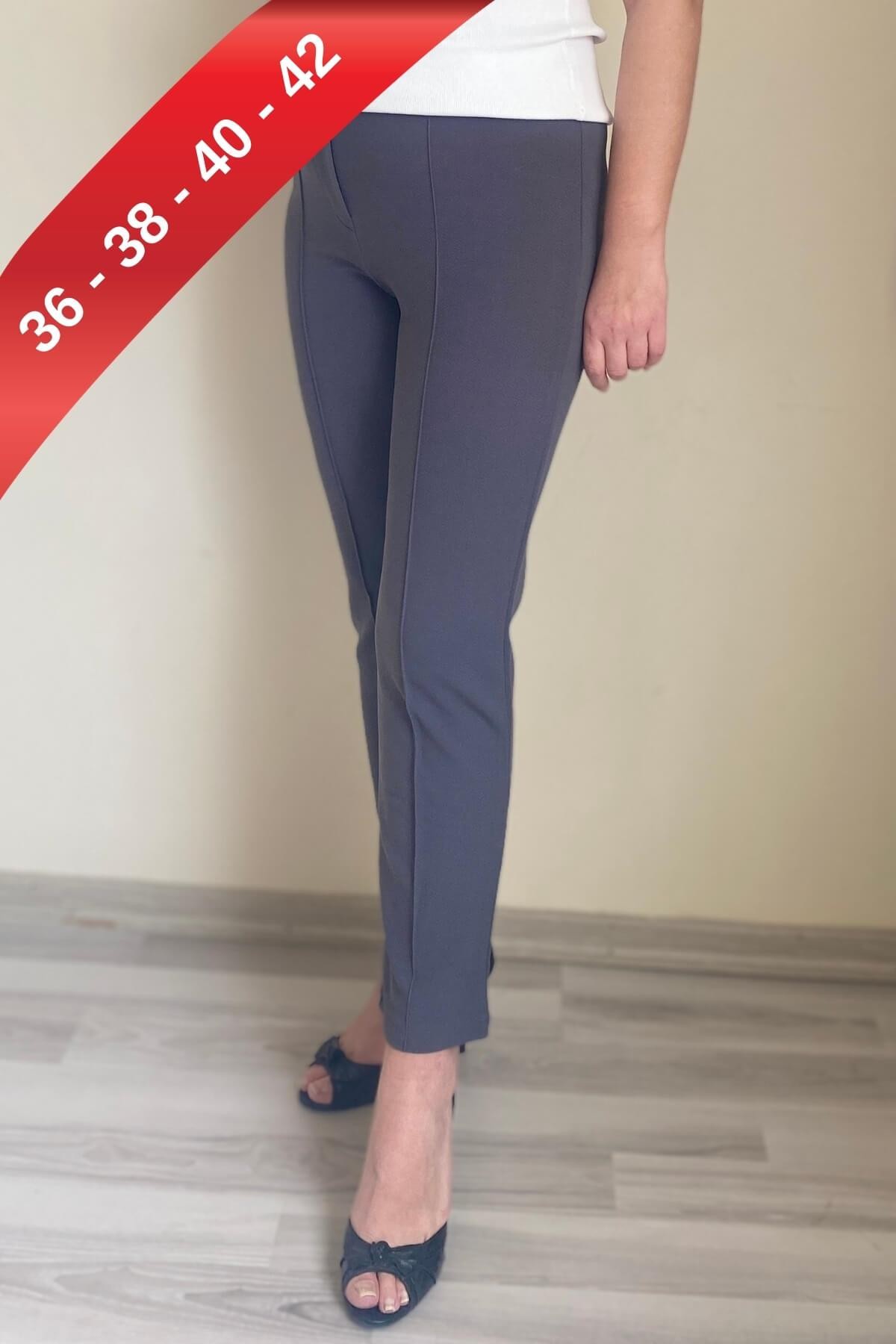 Dertsiz Gri Toparlayıcı Kumaş Pantolon