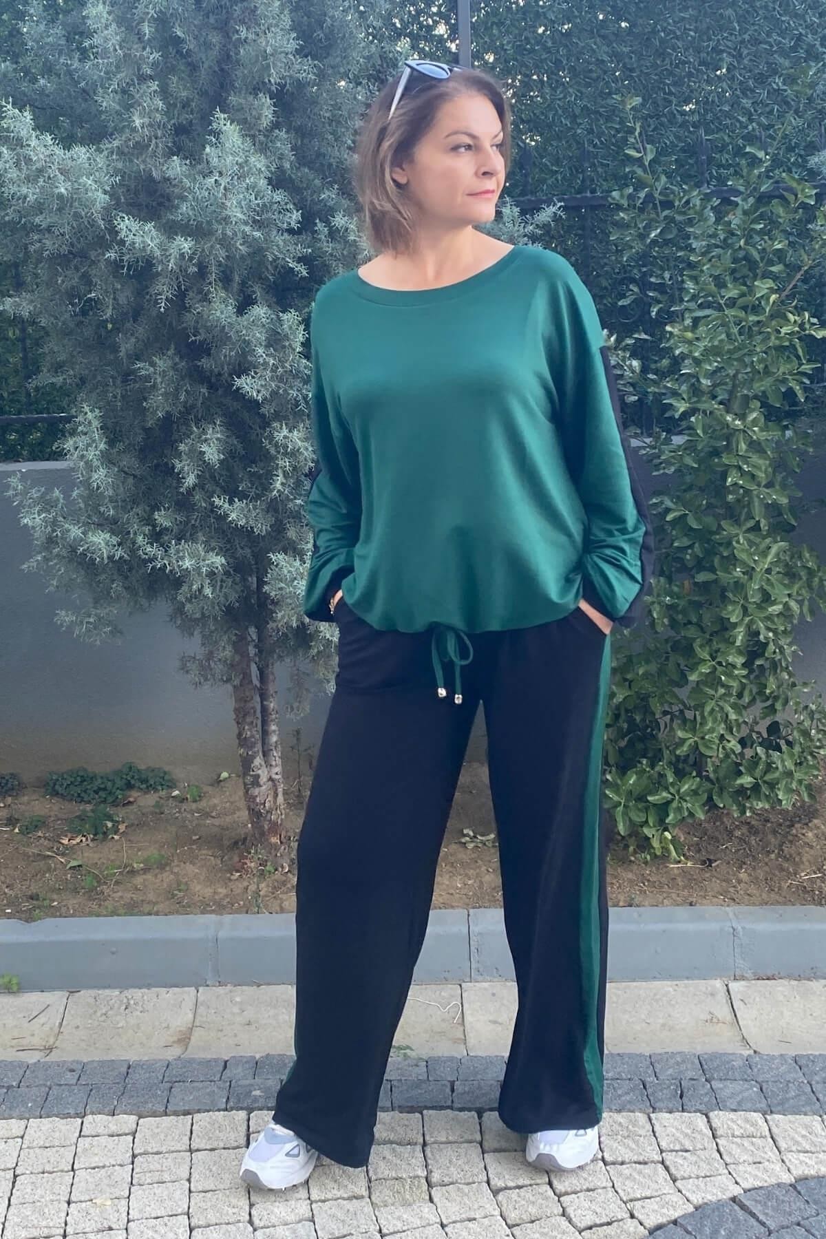 Büyük Beden Yeşil Mehita Eşortman Takım