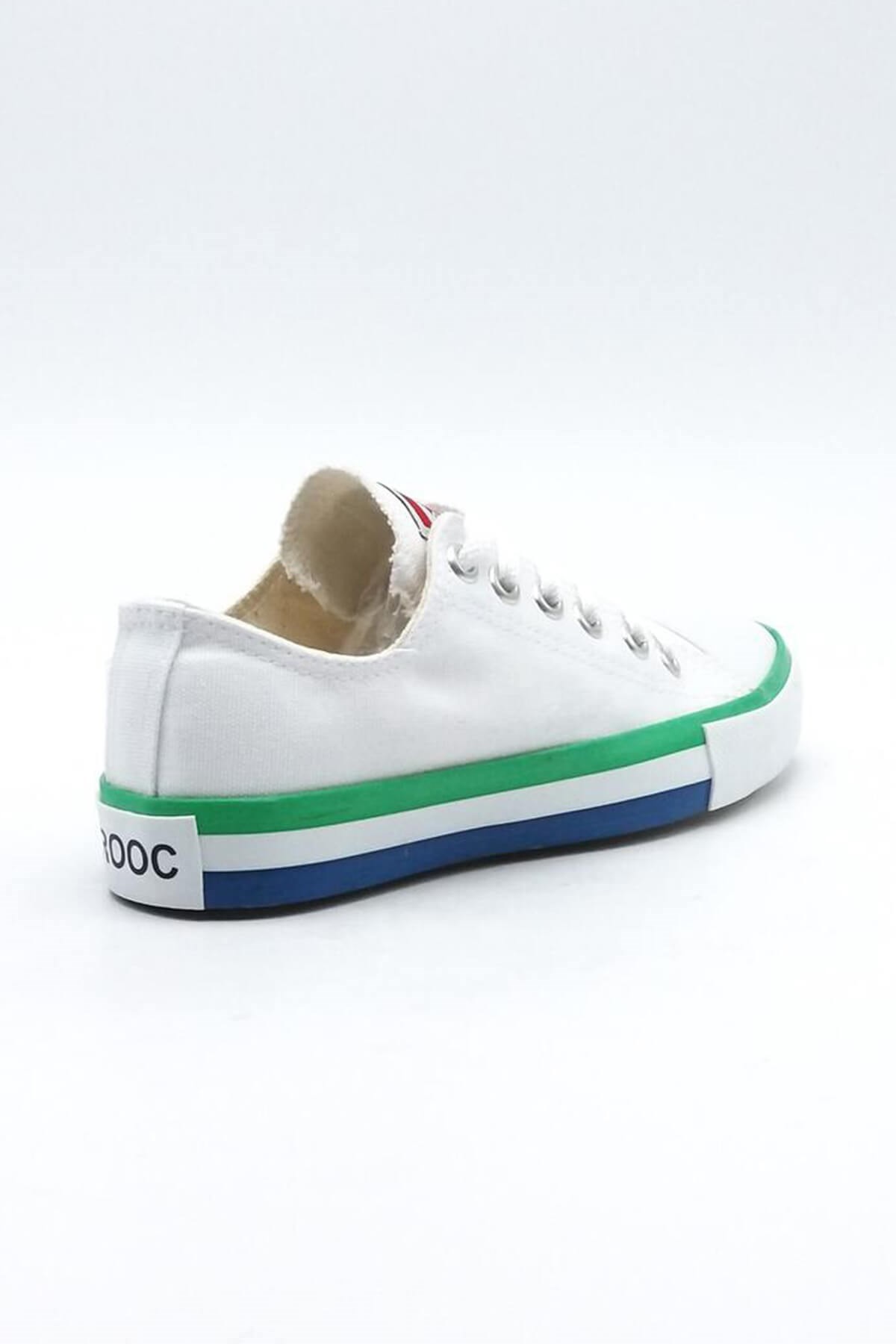 Kadın Beyaz Keten Günlük Spor Sneaker Spor Ayakkabı
