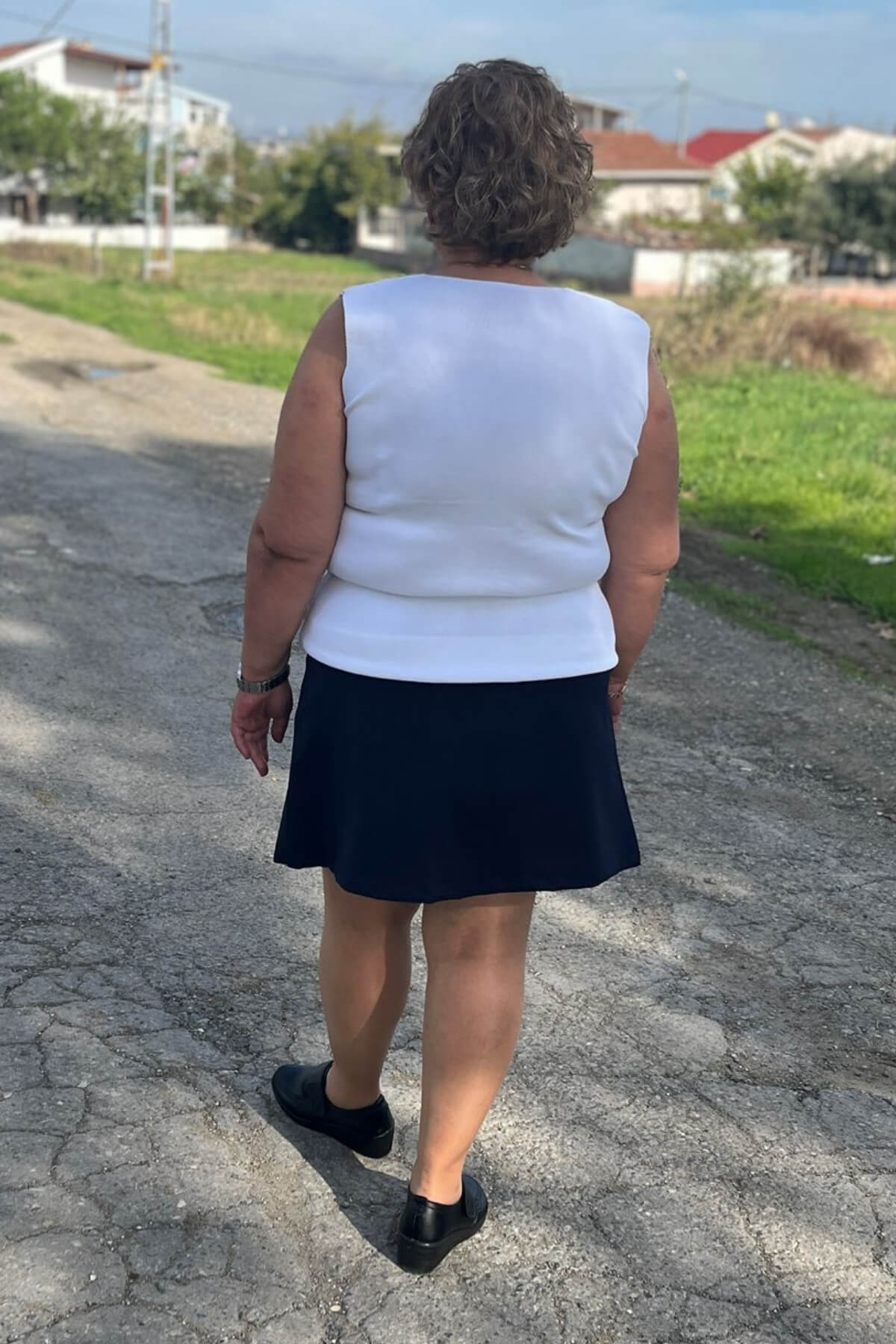 Büyük Beden Siyah Yırtmaç Detaylı Şort Etek 