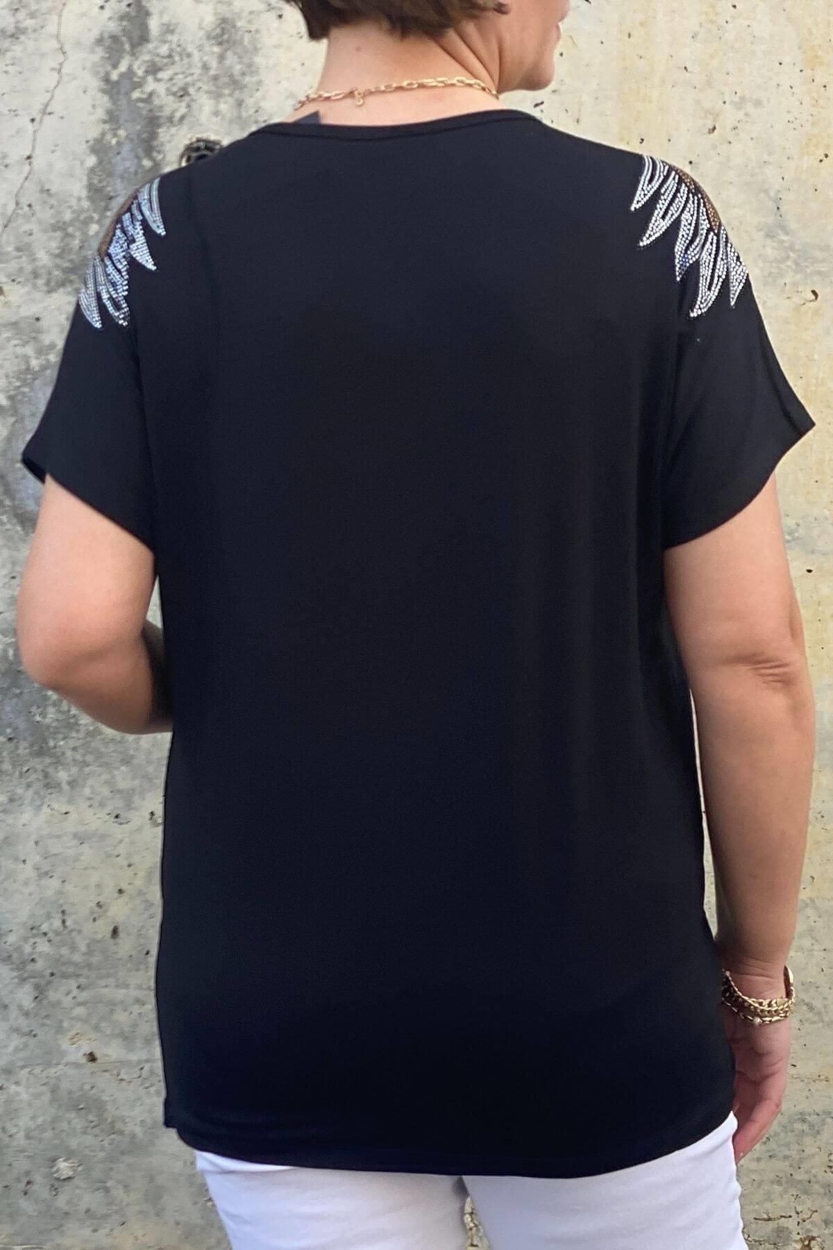 Büyük Beden Siyah Melek  Bluz