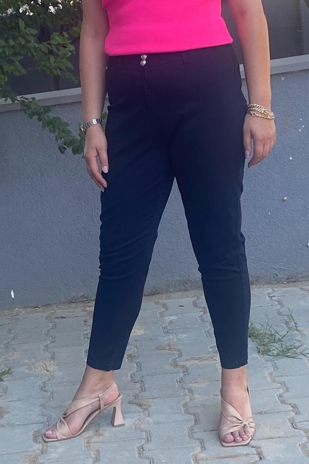 Kadın Lacivert  Boru Paça Pantolon