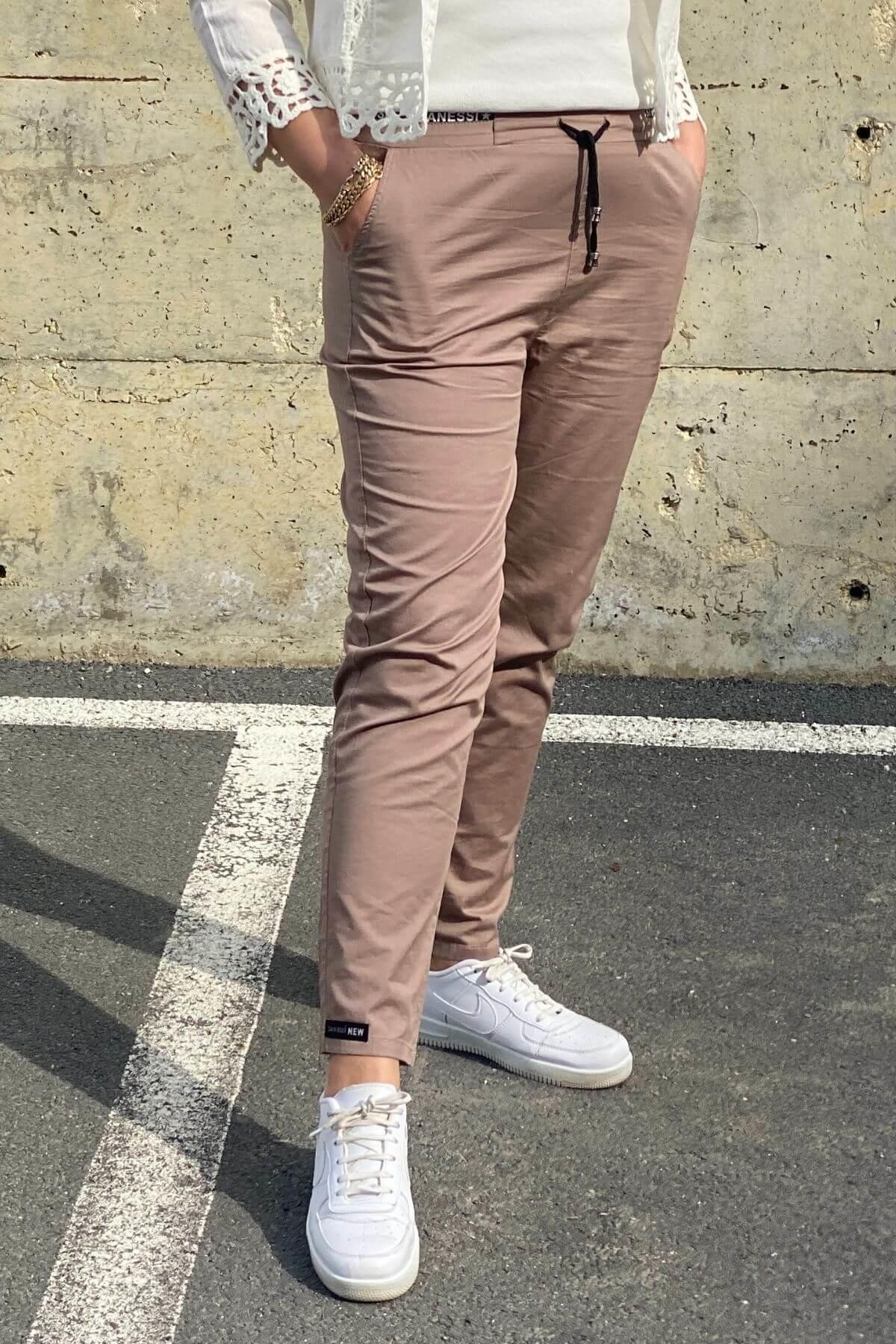Kadın Spor Vizon Kumaş Pantolon