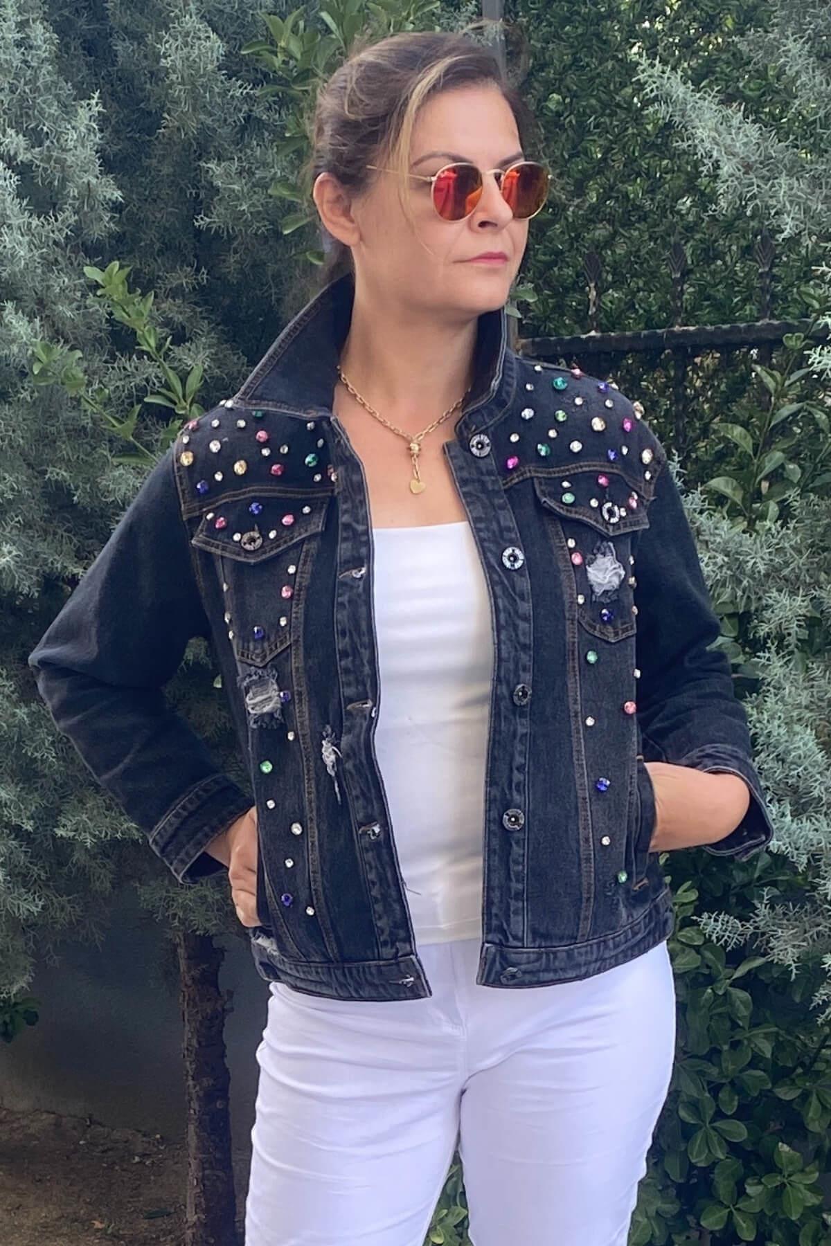 Kadın Darell Siyah Kot Ceket