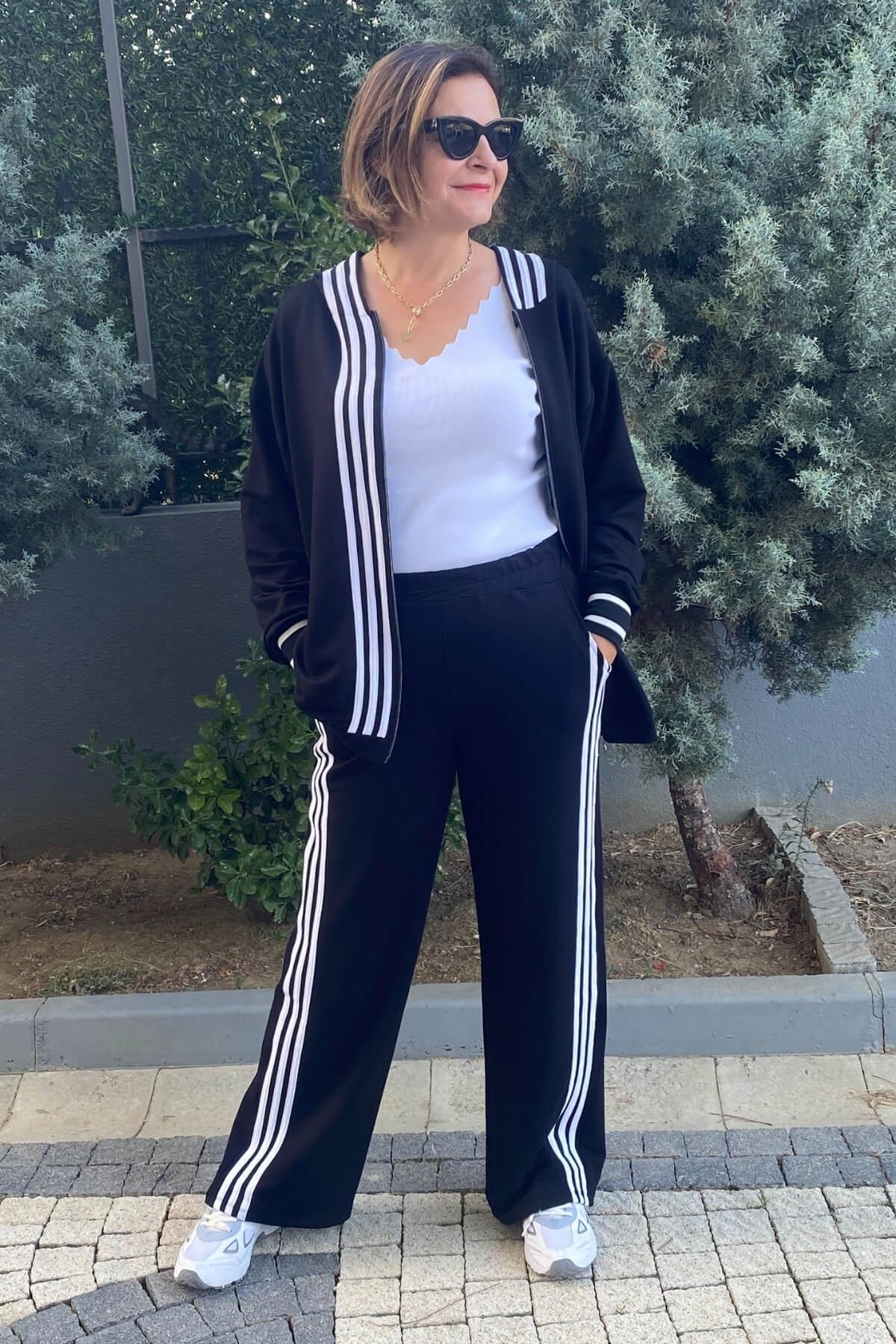 Büyük Beden Ribana Detaylı Salaş Eşortman Takım