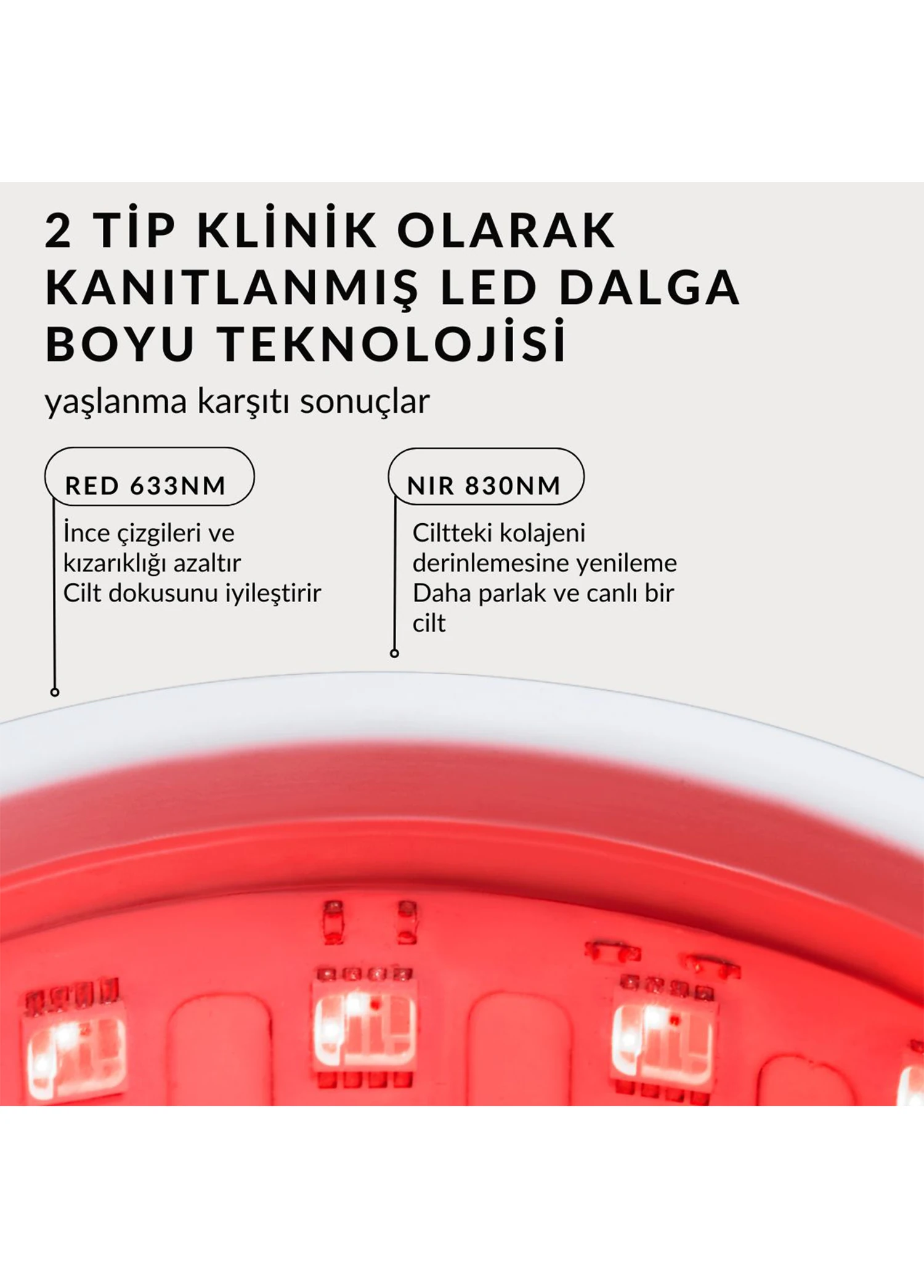 Yaşlanma Karşıtı LED Yüz Maskesi Cilt Bakım Cihazı