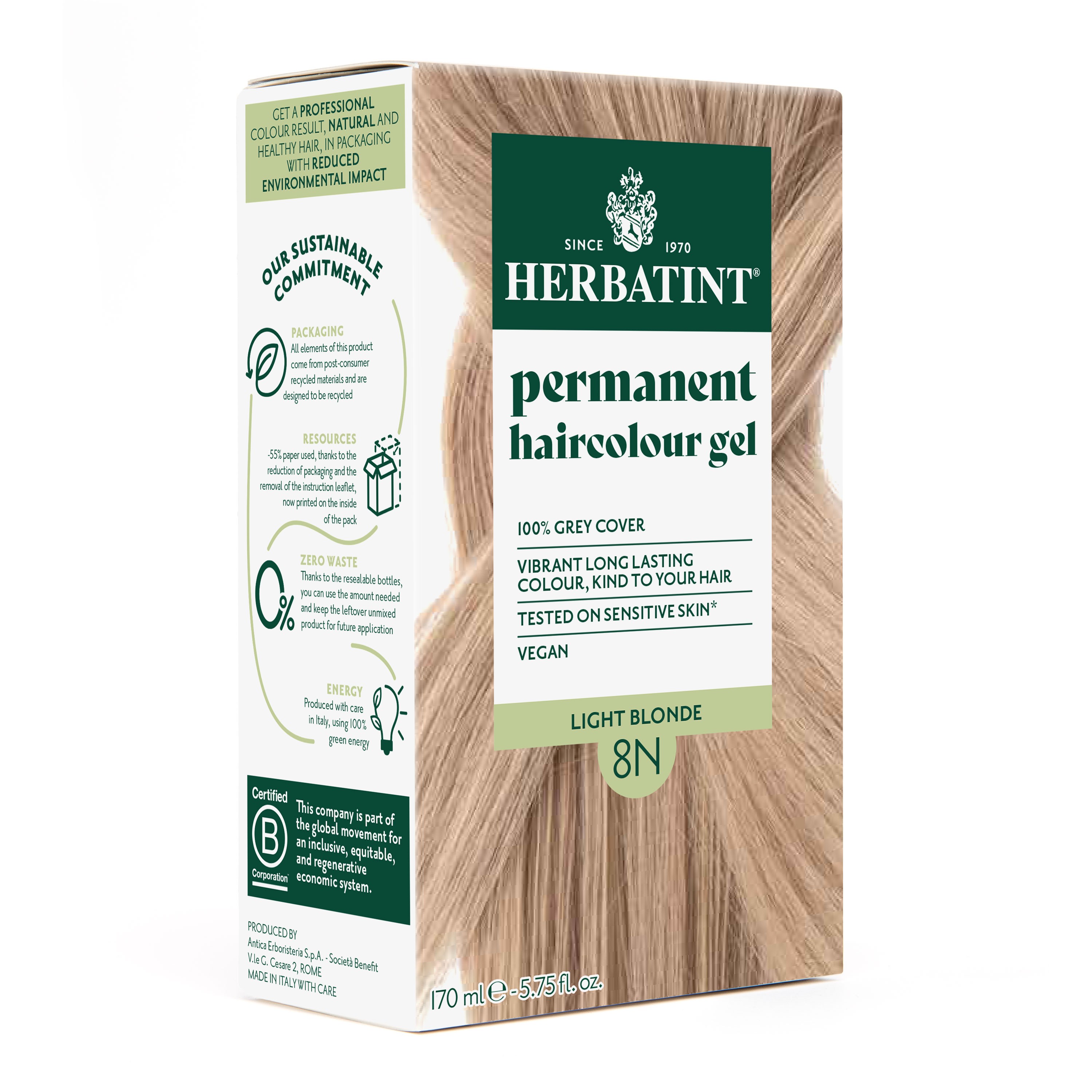 8N Light Blonde - Açık Sarı Bitkisel Saç Boyası