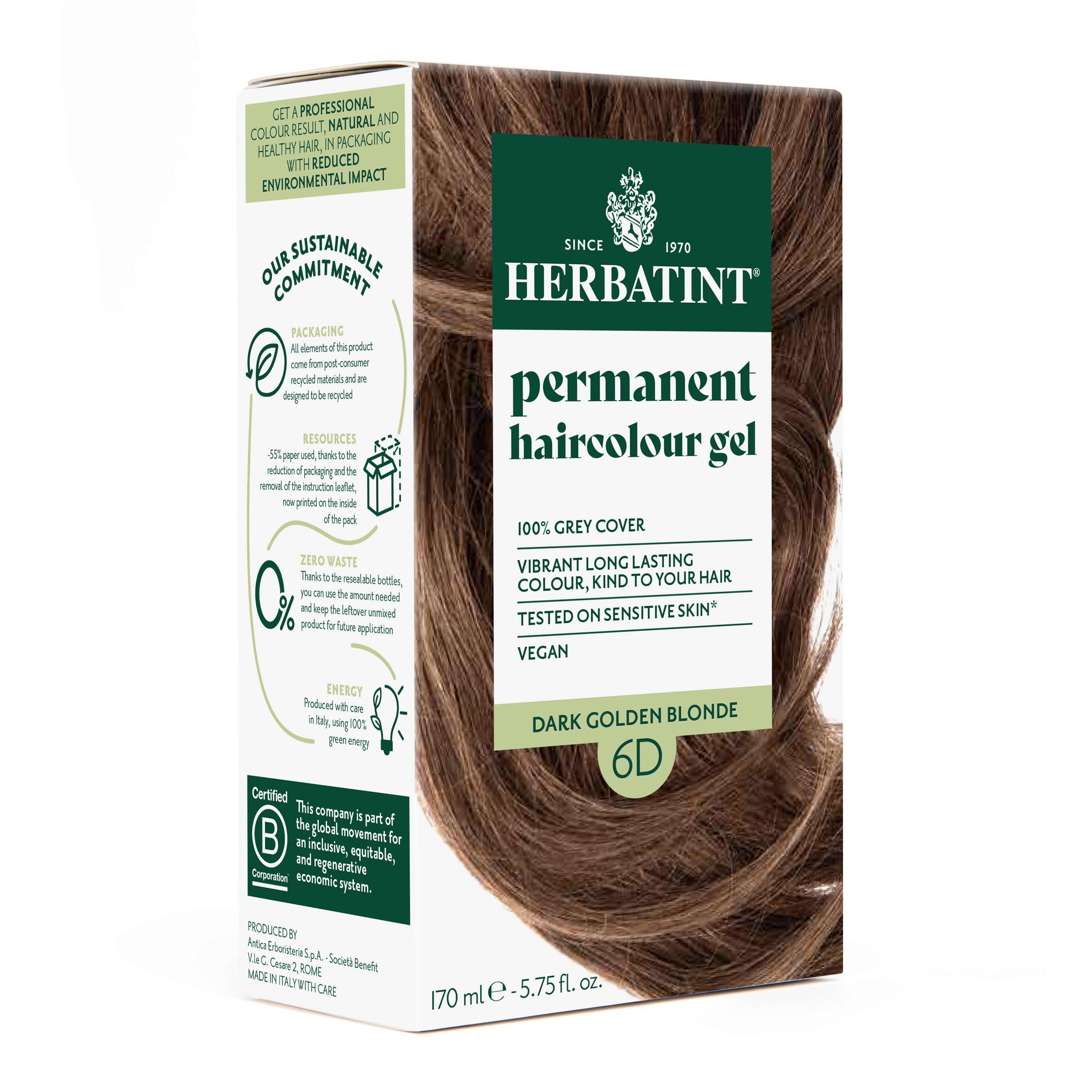 6D Dark Golden Blonde - Koyu Altın Sarı Bitkisel Saç Boyası