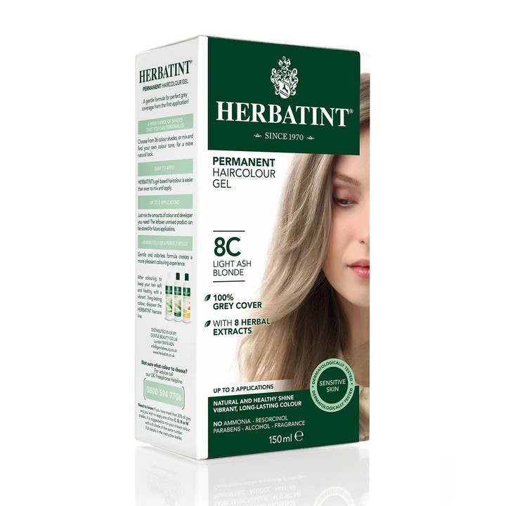 8C Light Ash Blonde - Açık Dişbudak Sarı Bitkisel Saç Boyası