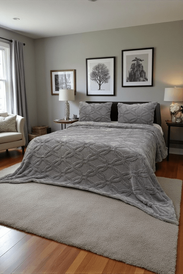 Orion Wellsoft Yatak Örtüsü Seti (230×250 + 2 Yastık Kılıfı) | Özel Tasarım, OEKO-TEX Sertifikalı, Ultra Soft & Sıcak, Tasarım Ödüllü - Gri