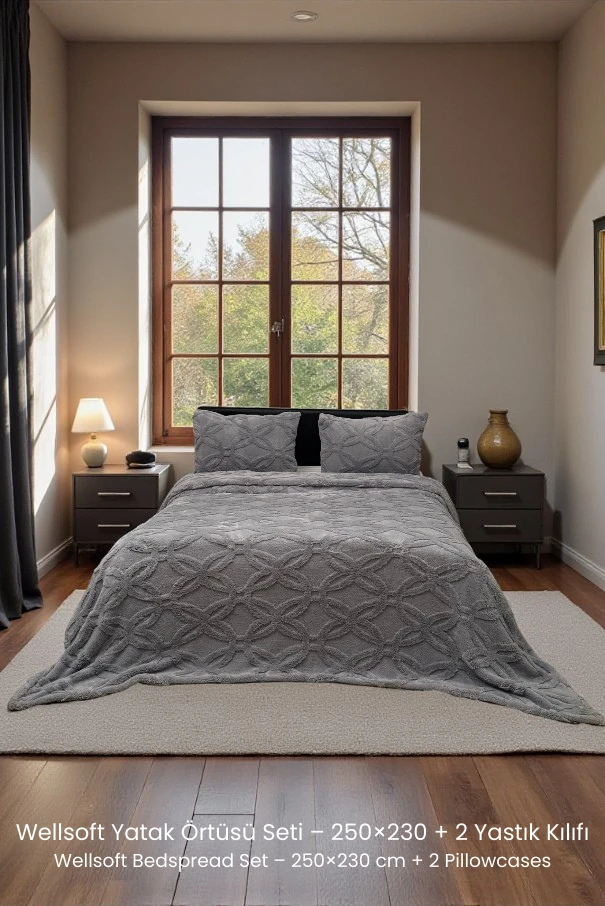 Orion Wellsoft Yatak Örtüsü Seti (230×250 + 2 Yastık Kılıfı) | Özel Tasarım, OEKO-TEX Sertifikalı, Ultra Soft & Sıcak, Tasarım Ödüllü