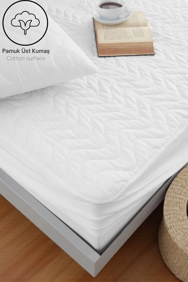 Kapitoneli Fitted Sıvı Geçirmez Yatak Koruyucu Alezi – Su Geçirmez, Terletmeyen – Tek / Çift