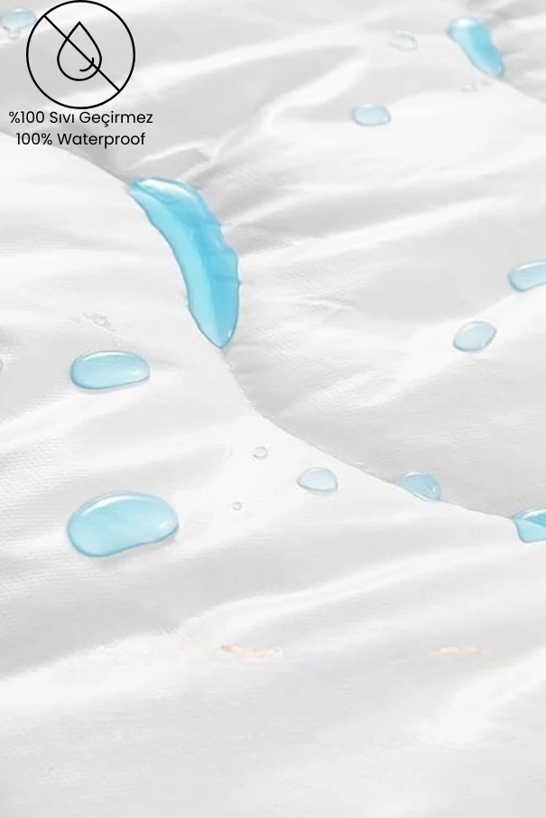 Kapitoneli Fitted Sıvı Geçirmez Yatak Koruyucu Alezi – Su Geçirmez, Terletmeyen – Tek / Çift