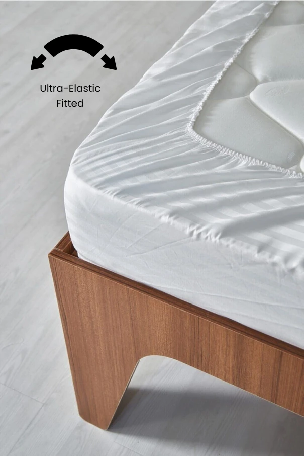 VESSİNO %100 Pamuk Çizgili Saten Nevresim Takımı – Çift Kişilik, Yumuşak ve Dayanıklı, 82 Tel Sık Dokuma