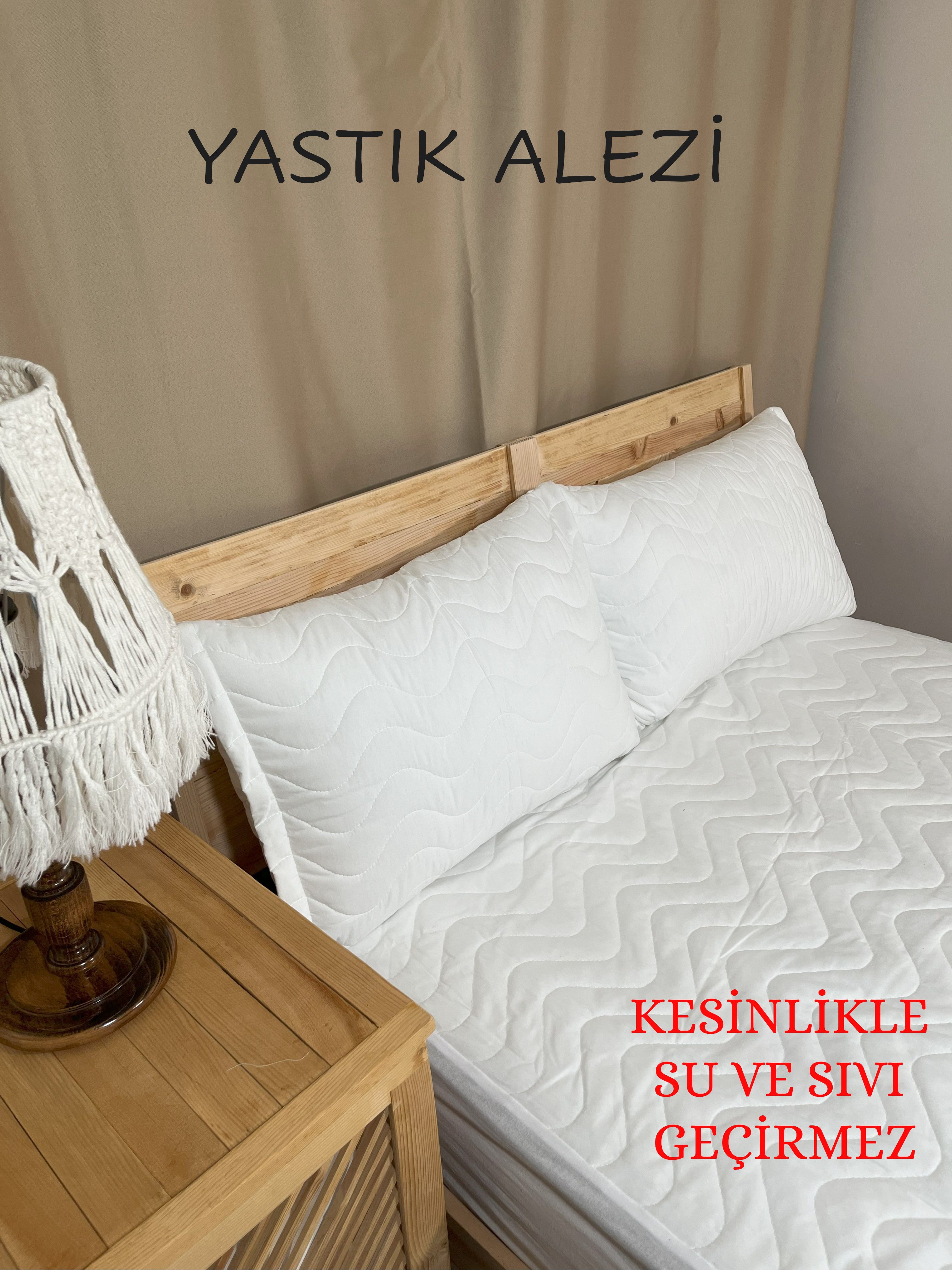 2'Lİ KAPİTONE SU SIVI GEÇİRMEZ YASTIK KORUYUCU PAMUKLU ALEZ FERMUARLI YASTIK ALEZİ 