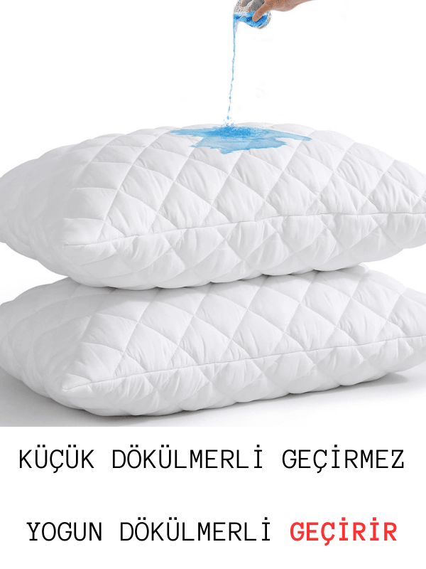 2'Lİ KAPİTONE YASTIK KORUYUCU FERMUARLI BEYAZ TELALI YASTIK ALEZİ 