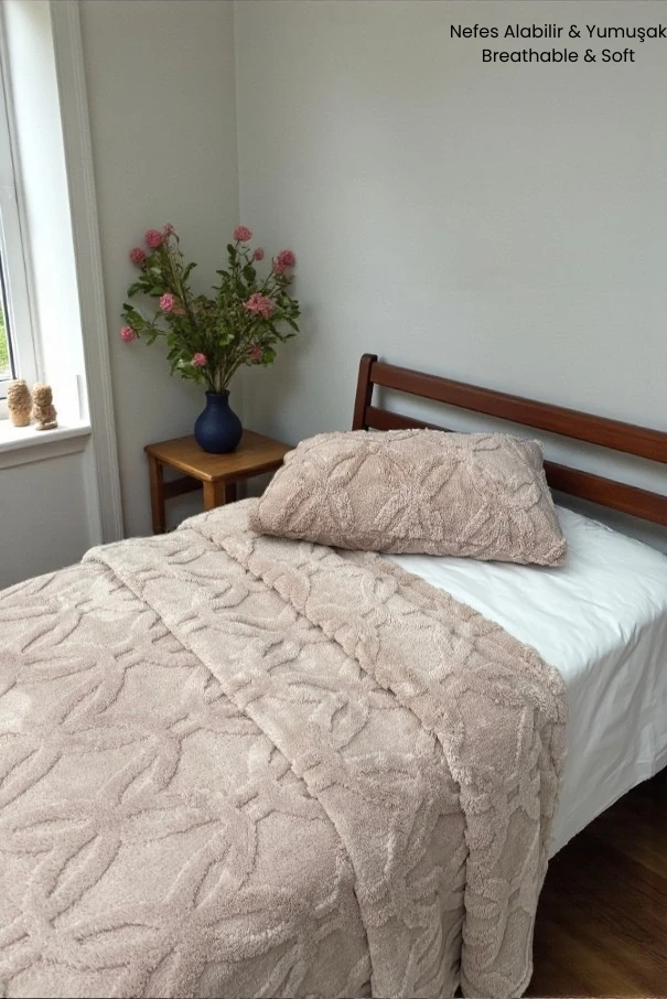 Orion Wellsoft Tek Kişilik Yatak Örtüsü Seti (180×235 cm + 1 Yastık Kılıfı) | Yumuşak ve Sıcak, Lüks Tasarım, OEKO-TEX Belgeli, Kışlık Battaniye Alternatifi