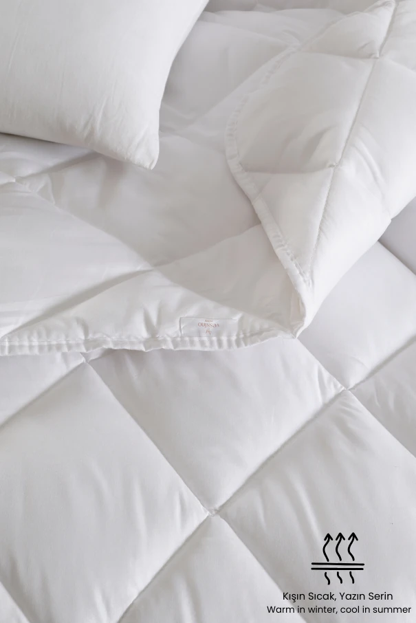 DİAMANT Serisi Tek Kişilik Yorgan – Silikon Dolgulu Microfiber Elyaf, Otel Tipi Hafif ve Nefes Alabilir