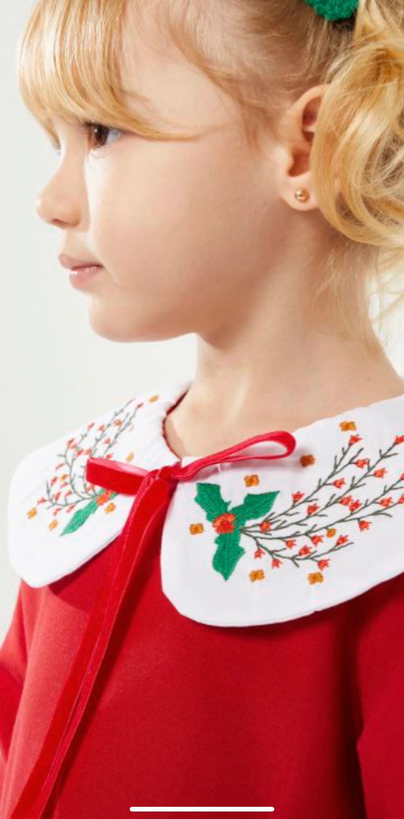 Nakış Yaka Kırmızı Elbise