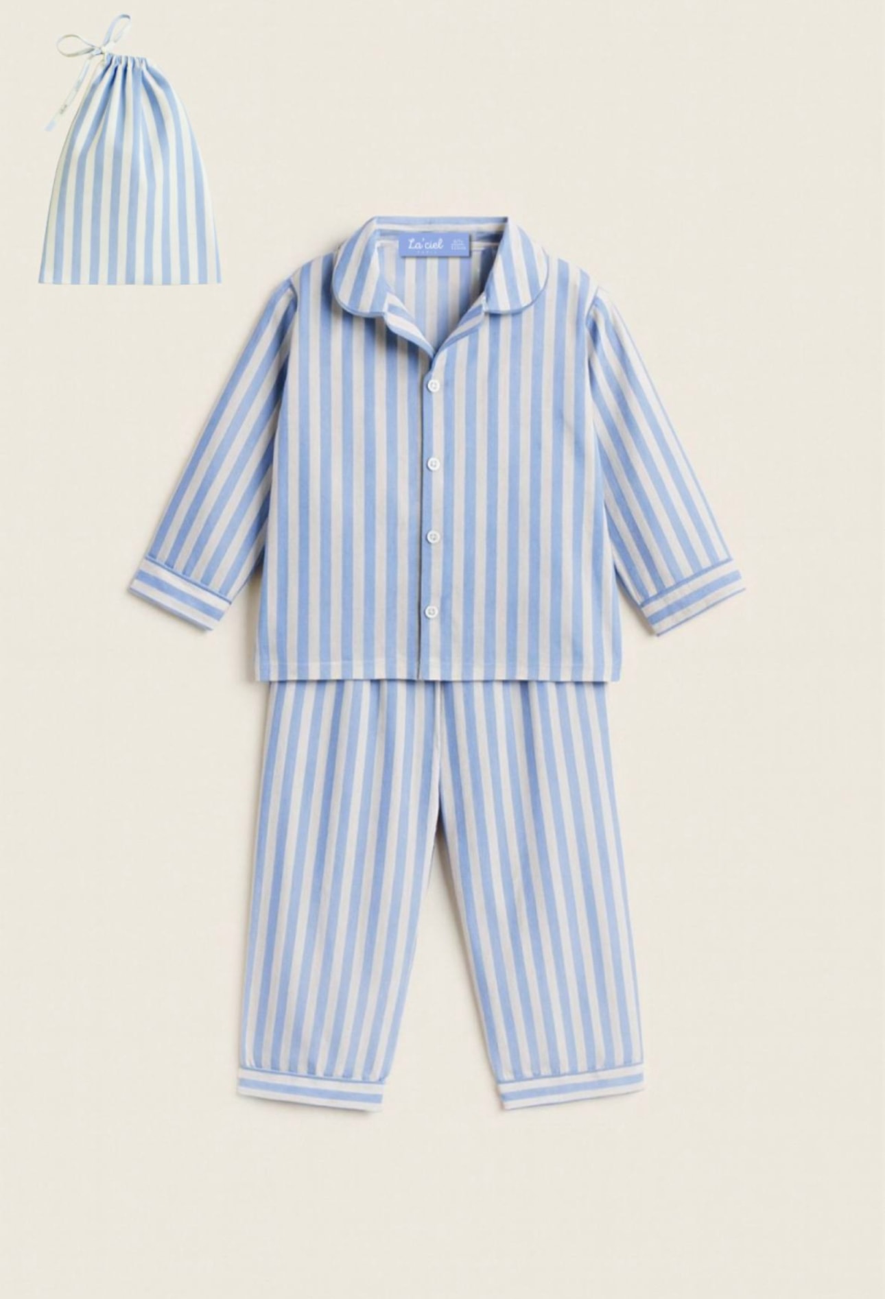 La'ciel Paris Çizgili Pijama Takımı - Mavi